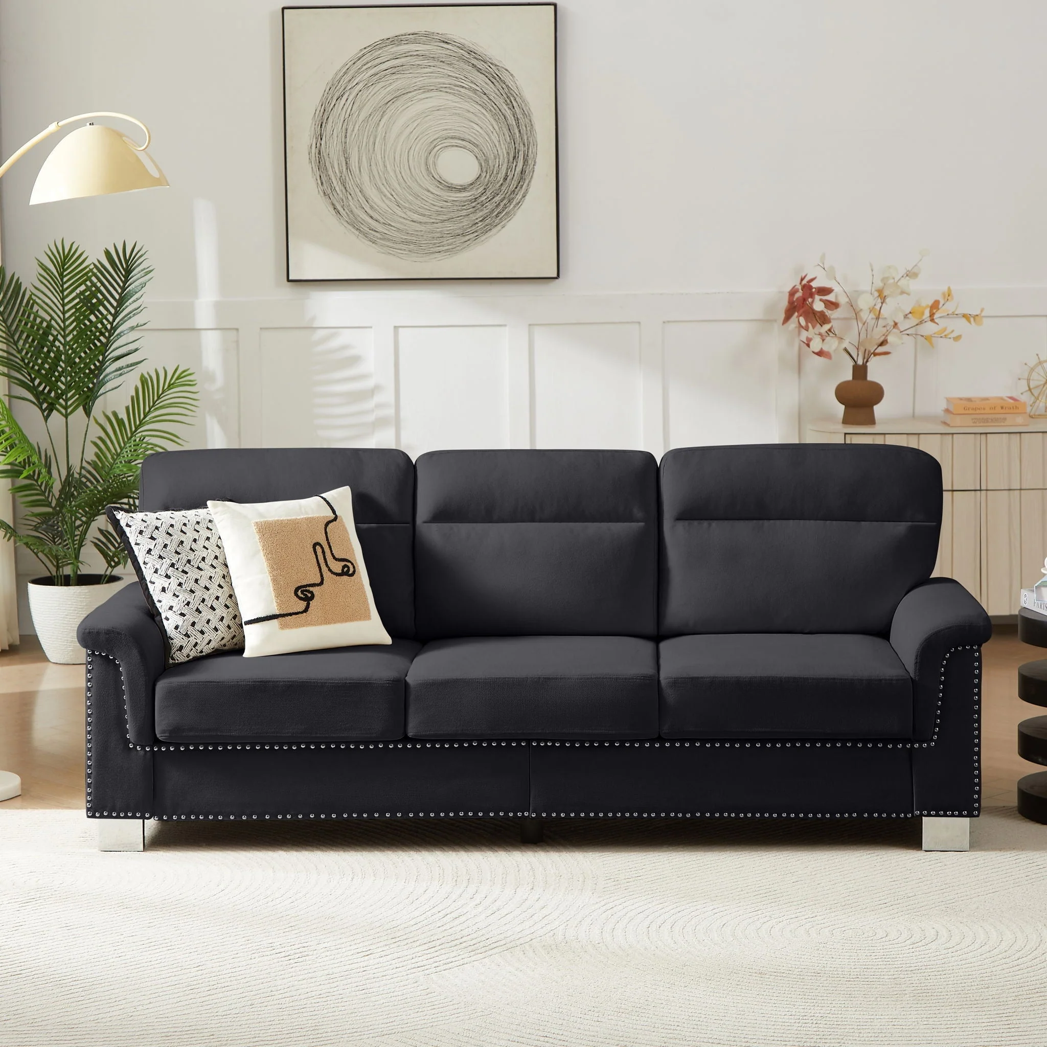 3 Seater Elegant Stationary Sofa - Image 14