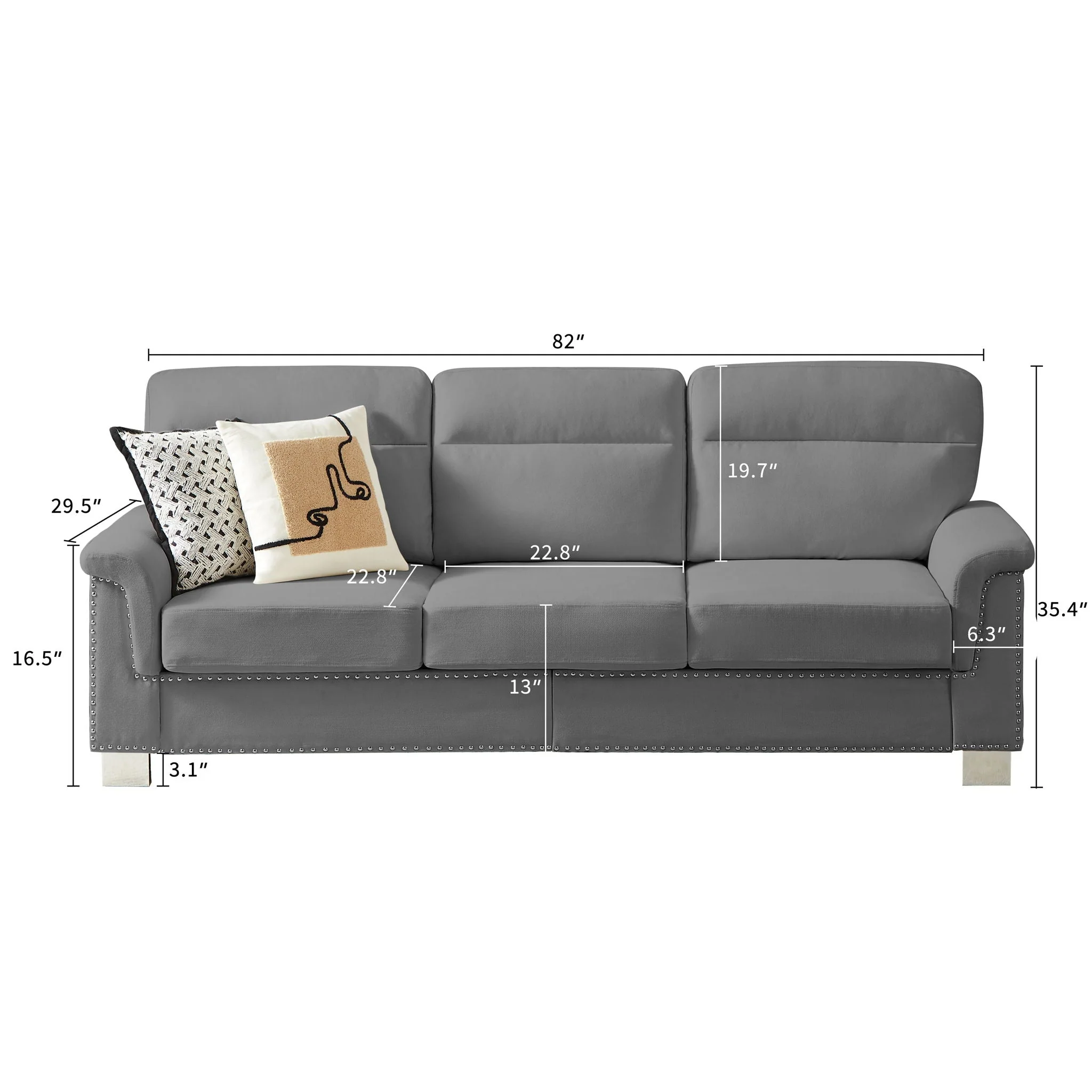 3 Seater Elegant Stationary Sofa - Image 15