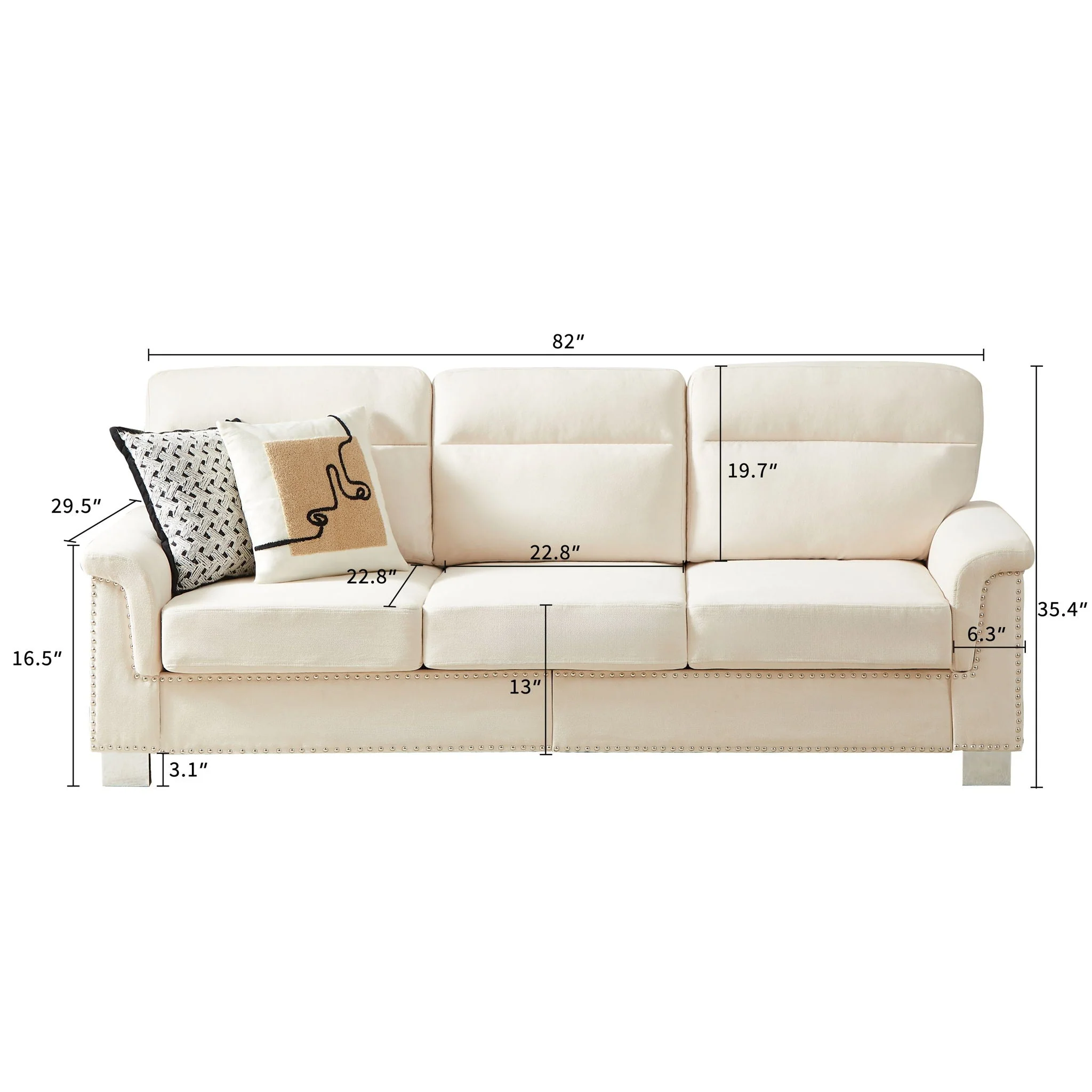 3 Seater Elegant Stationary Sofa - Image 17