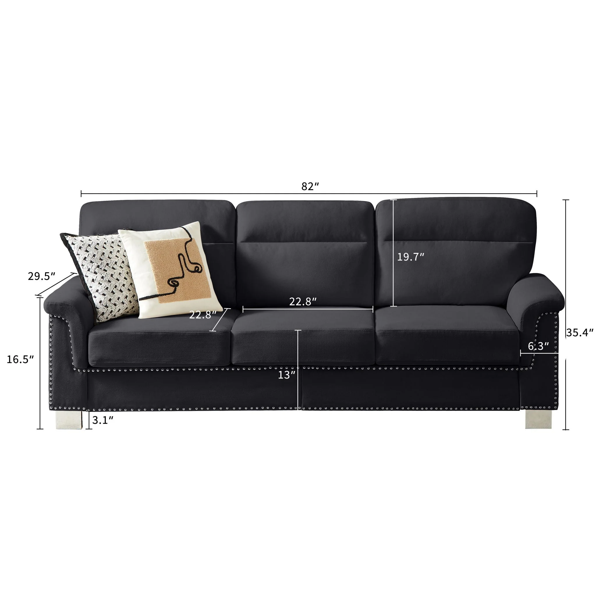 3 Seater Elegant Stationary Sofa - Image 20