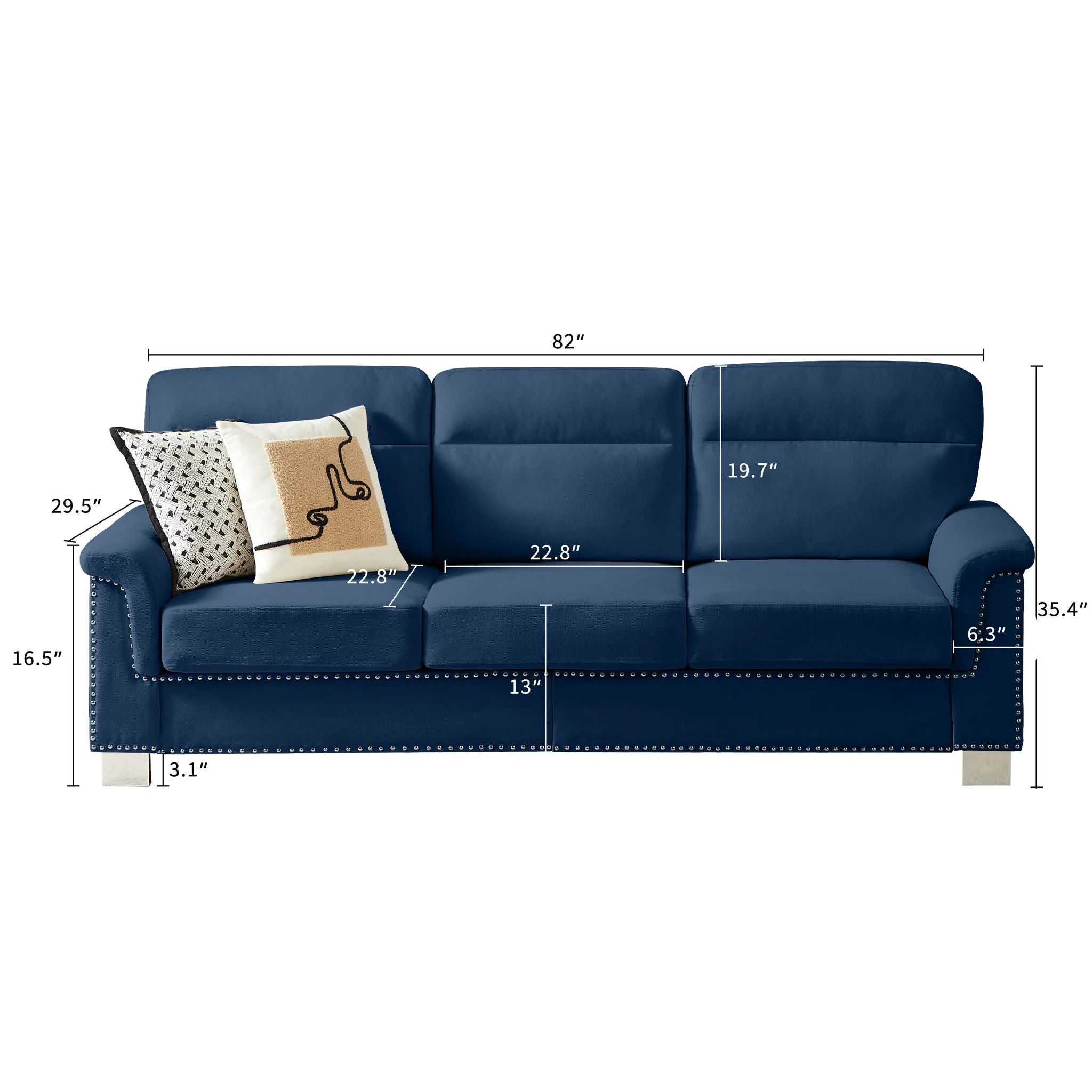 3 Seater Elegant Stationary Sofa - Image 9