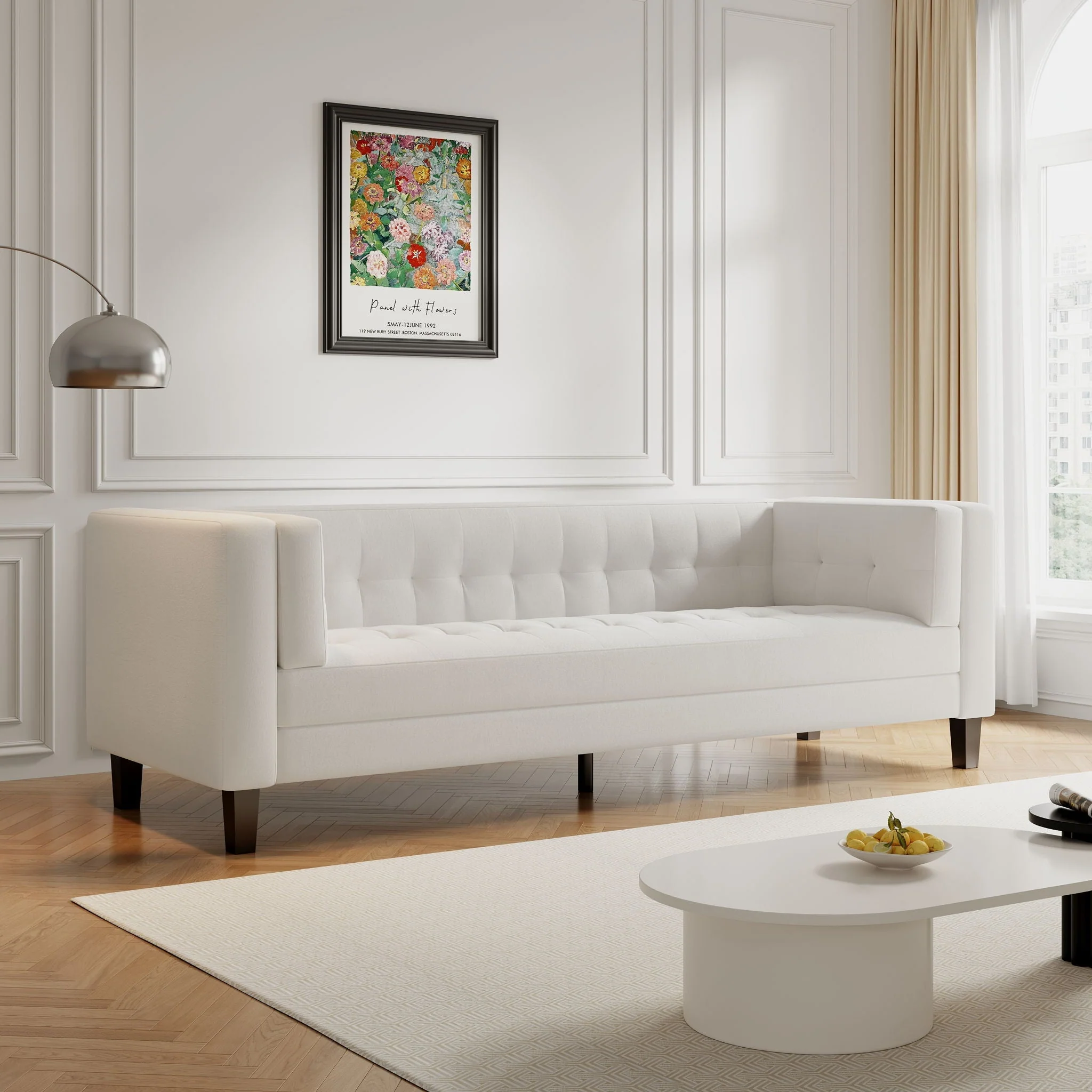 3 Seater Upholstered Tufted Sofa - Image 15