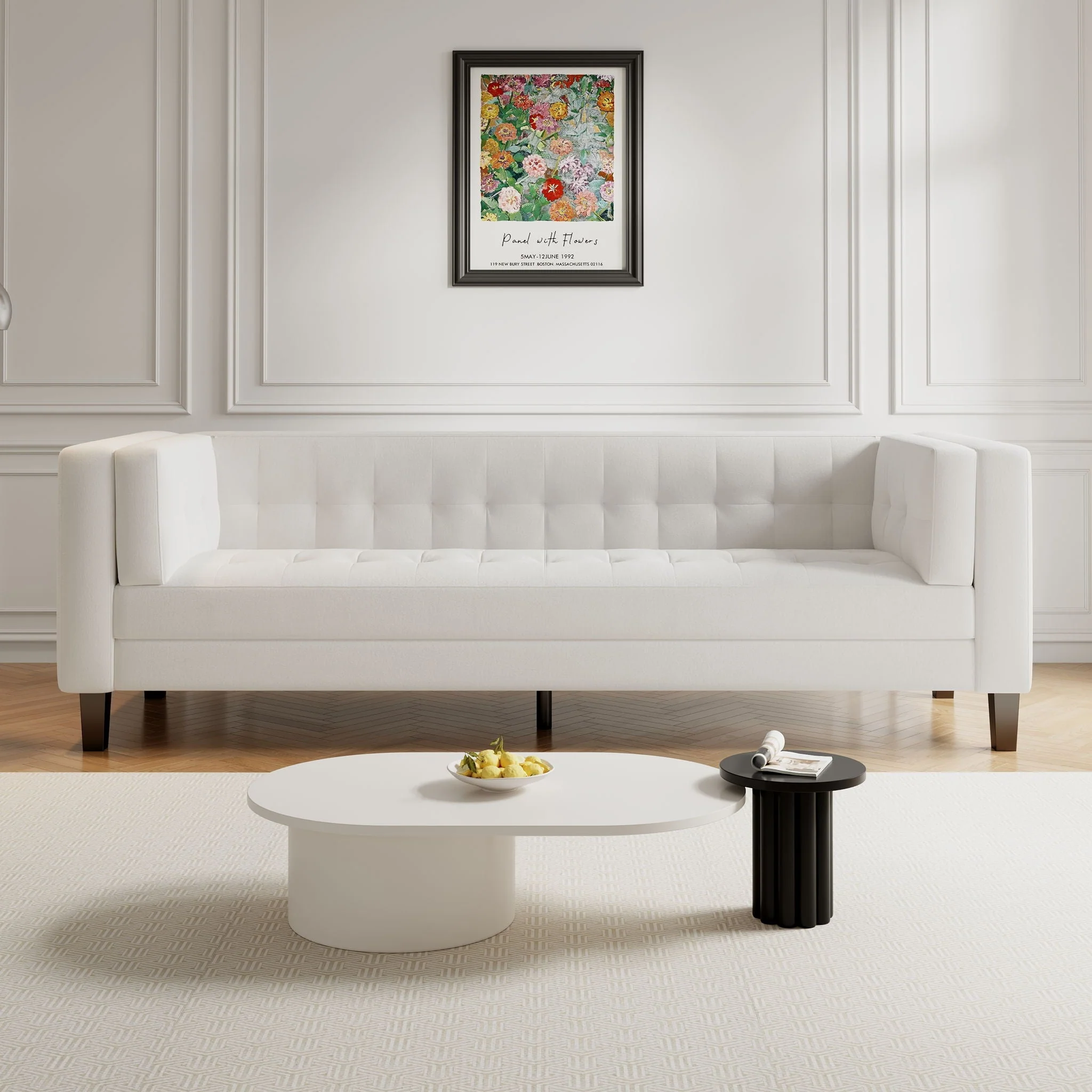 3 Seater Upholstered Tufted Sofa - Image 6