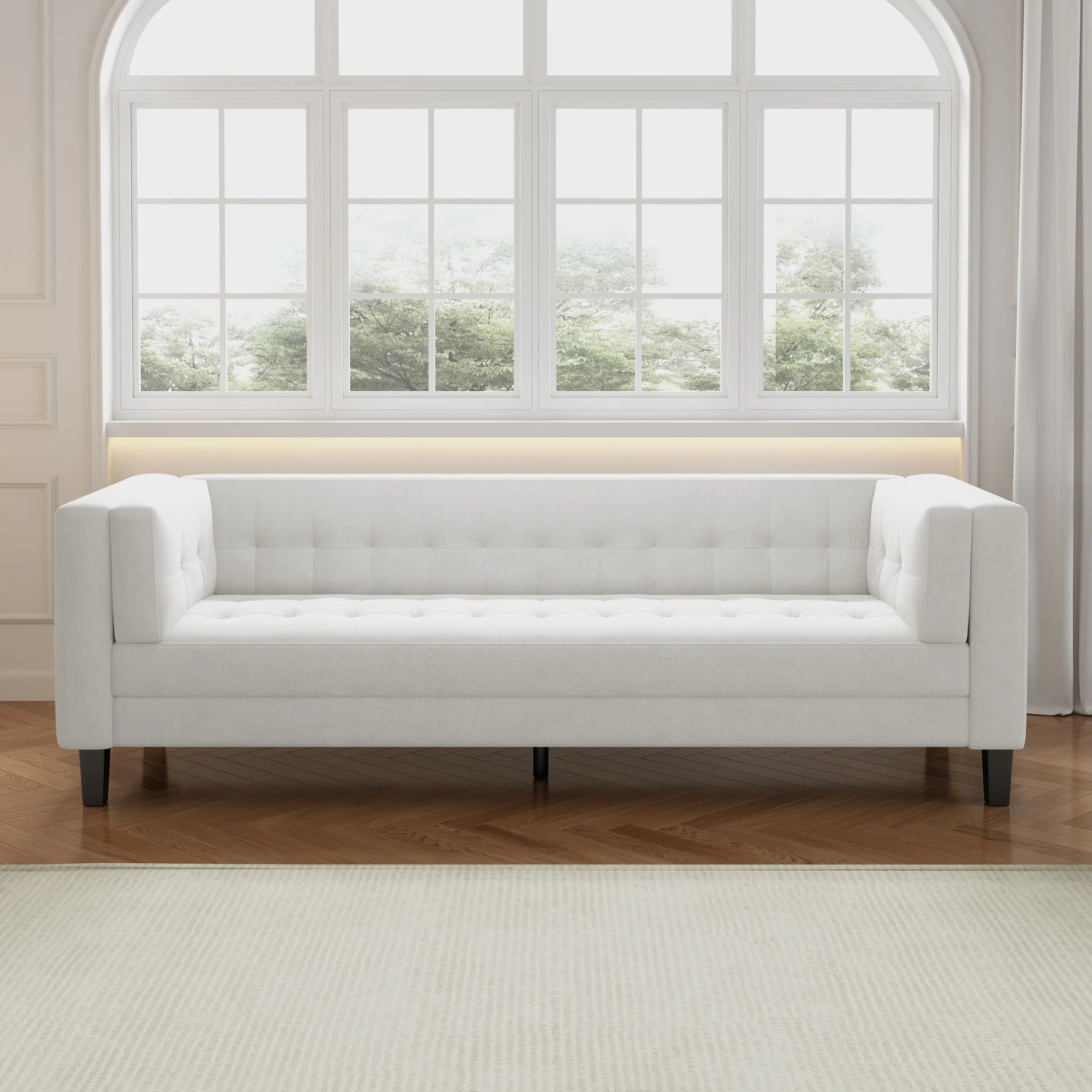 3 Seater Upholstered Tufted Sofa - Image 9