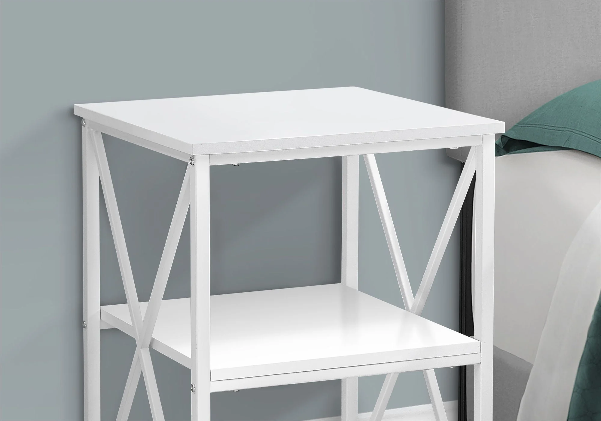 3 Tier Accent Table, Side Marble Look Contemporary & Modern - Image 10