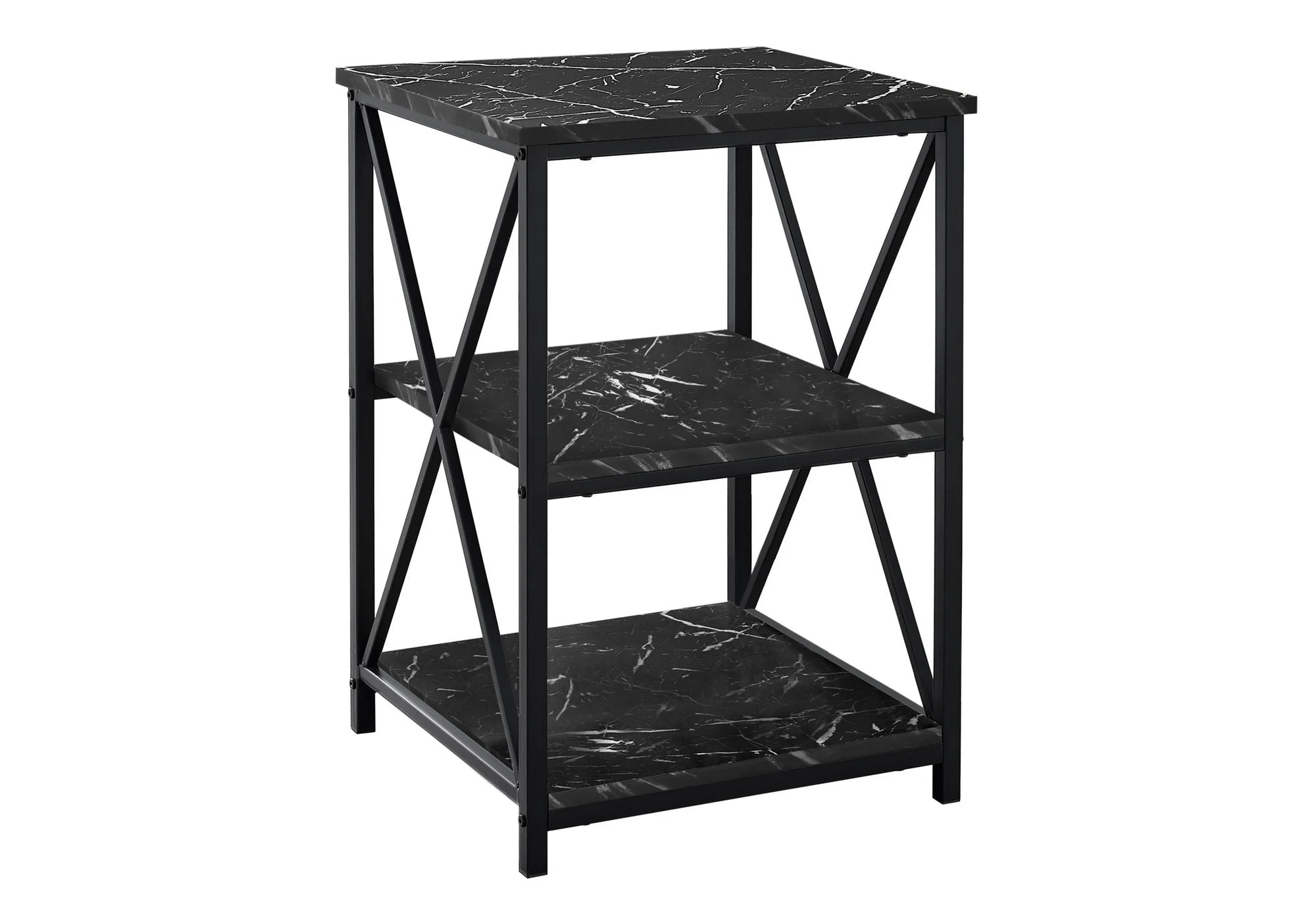 3 Tier Accent Table, Side Marble Look Contemporary & Modern - Image 12