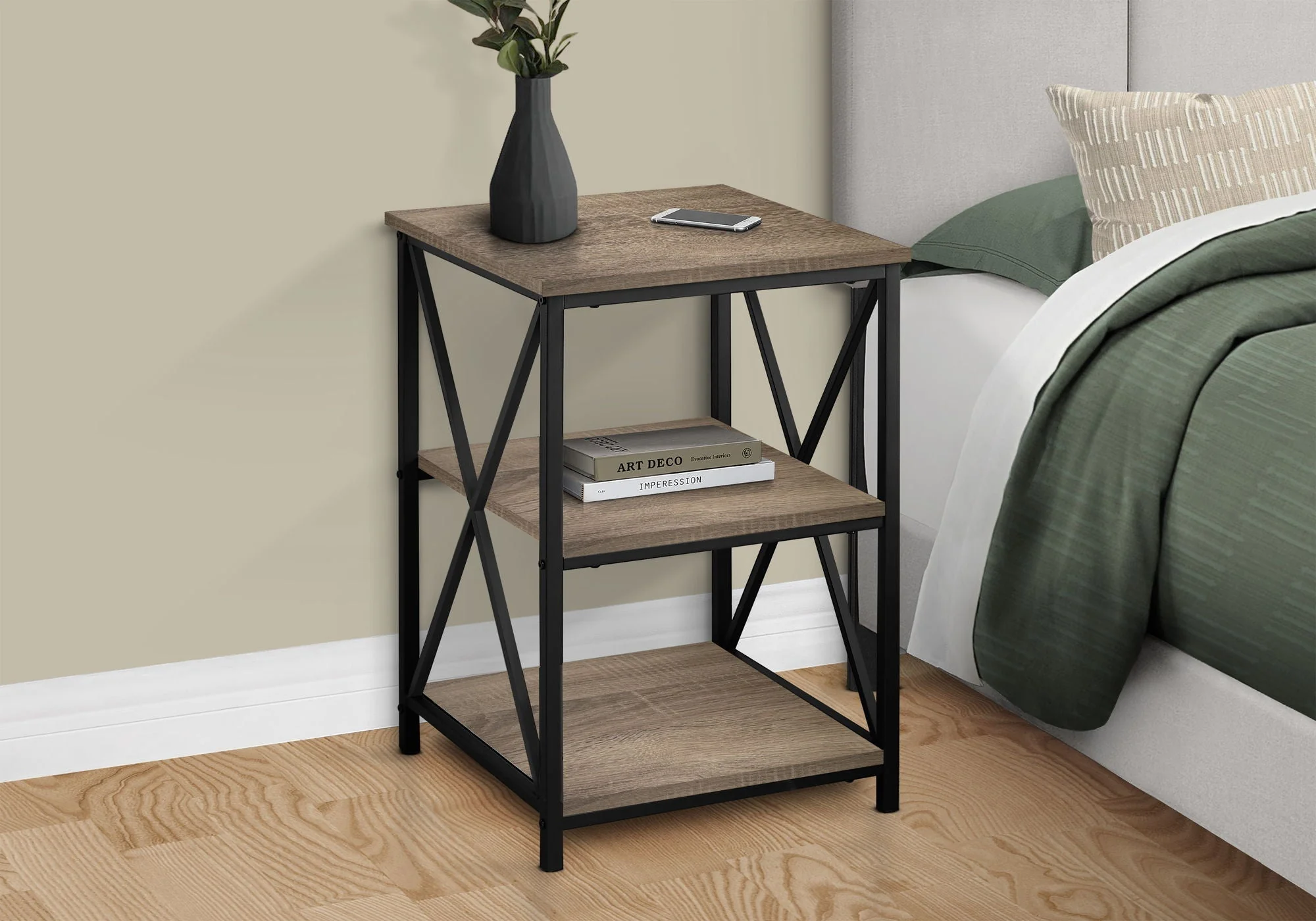3 Tier Accent Table, Side Marble Look Contemporary & Modern - Image 15
