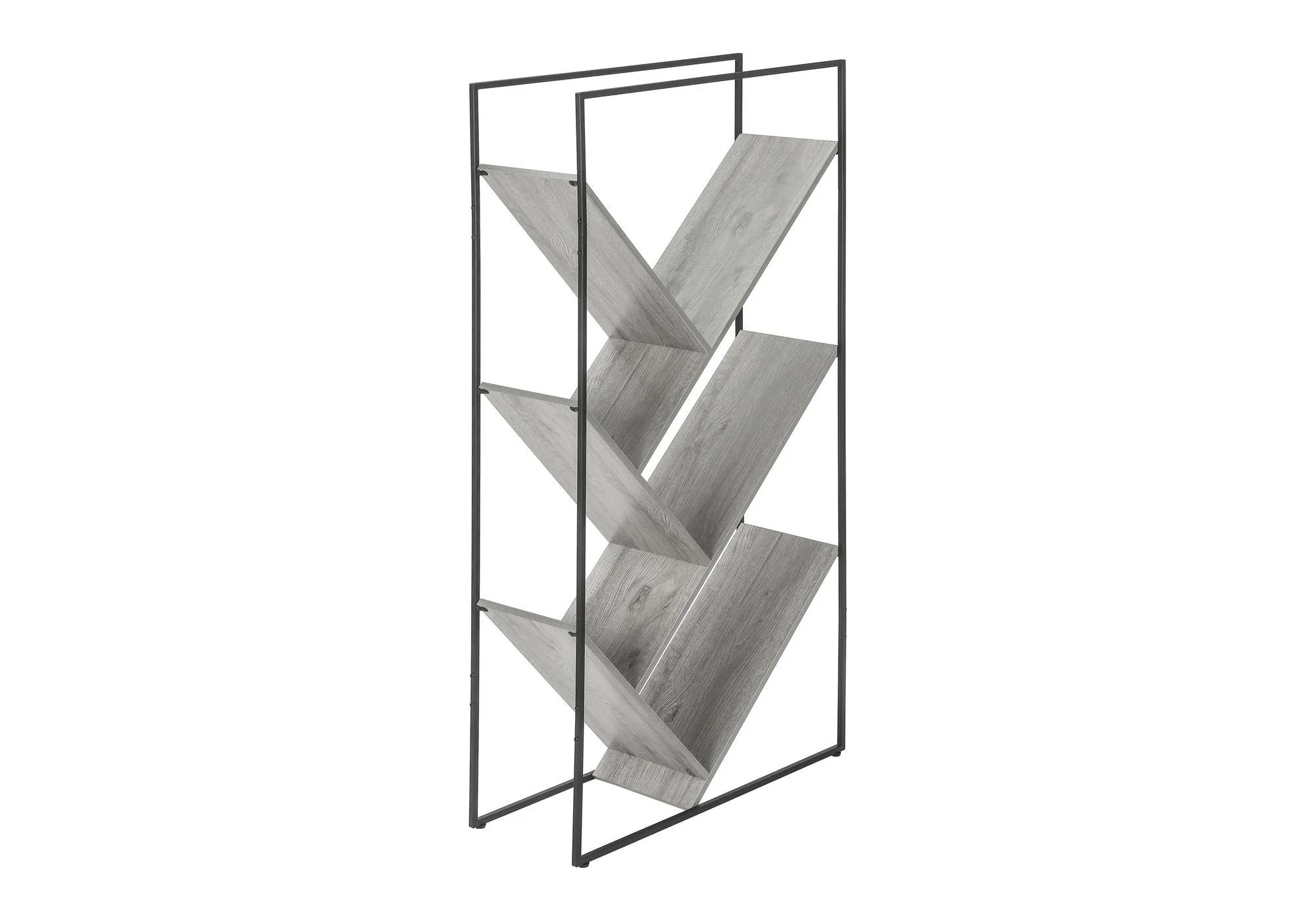 3-Tier Contemporary Bookshelf with Reclaimed Wood Finish - Image 12