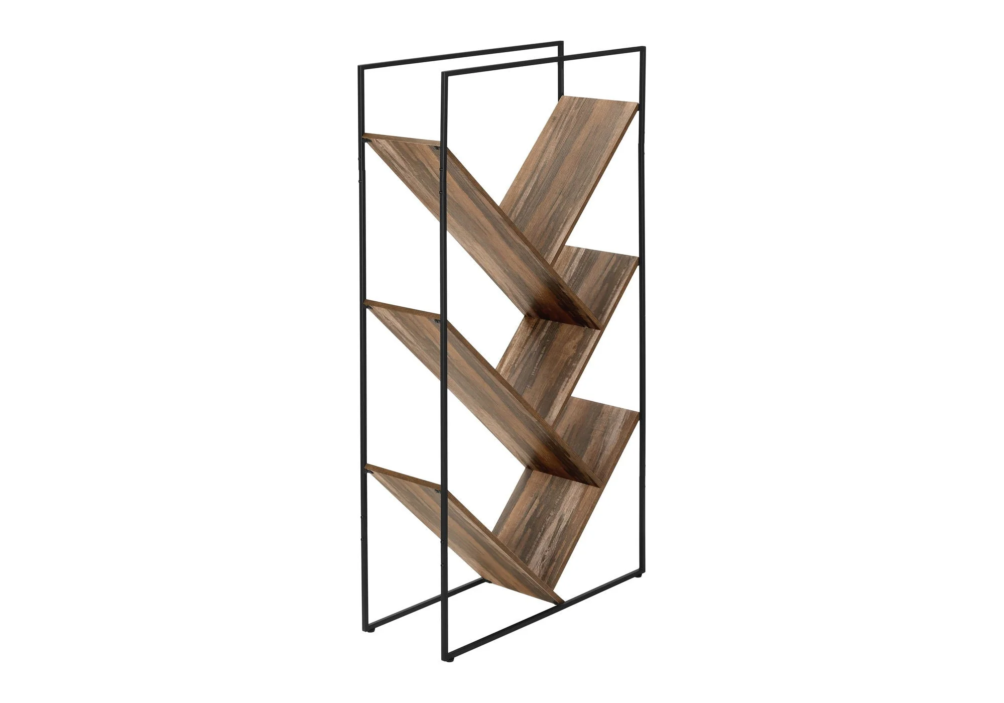 3-Tier Contemporary Bookshelf with Reclaimed Wood Finish - Image 7
