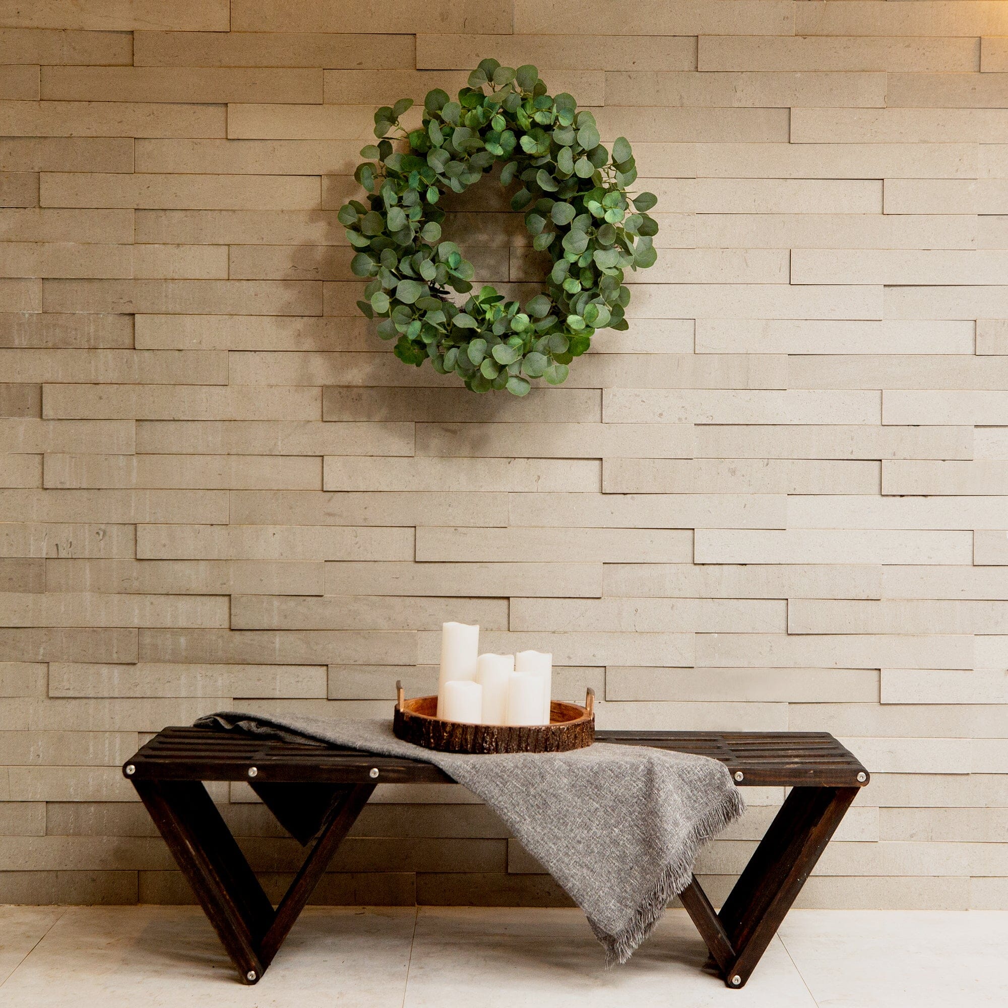 30” Artificial Eucalyptus Wreath - Image 3