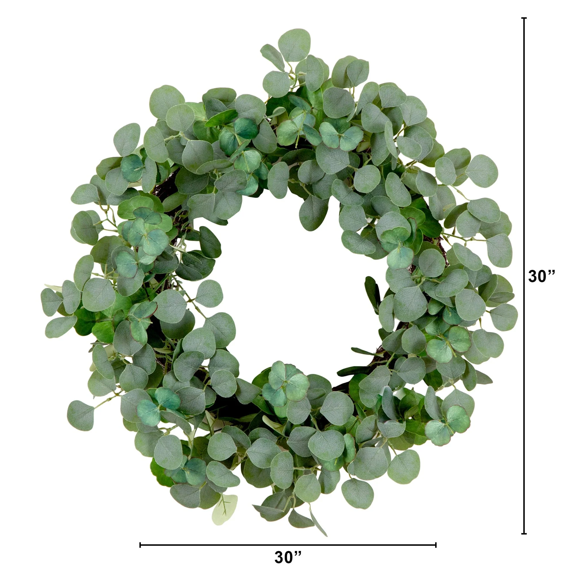 30” Artificial Eucalyptus Wreath - Image 7