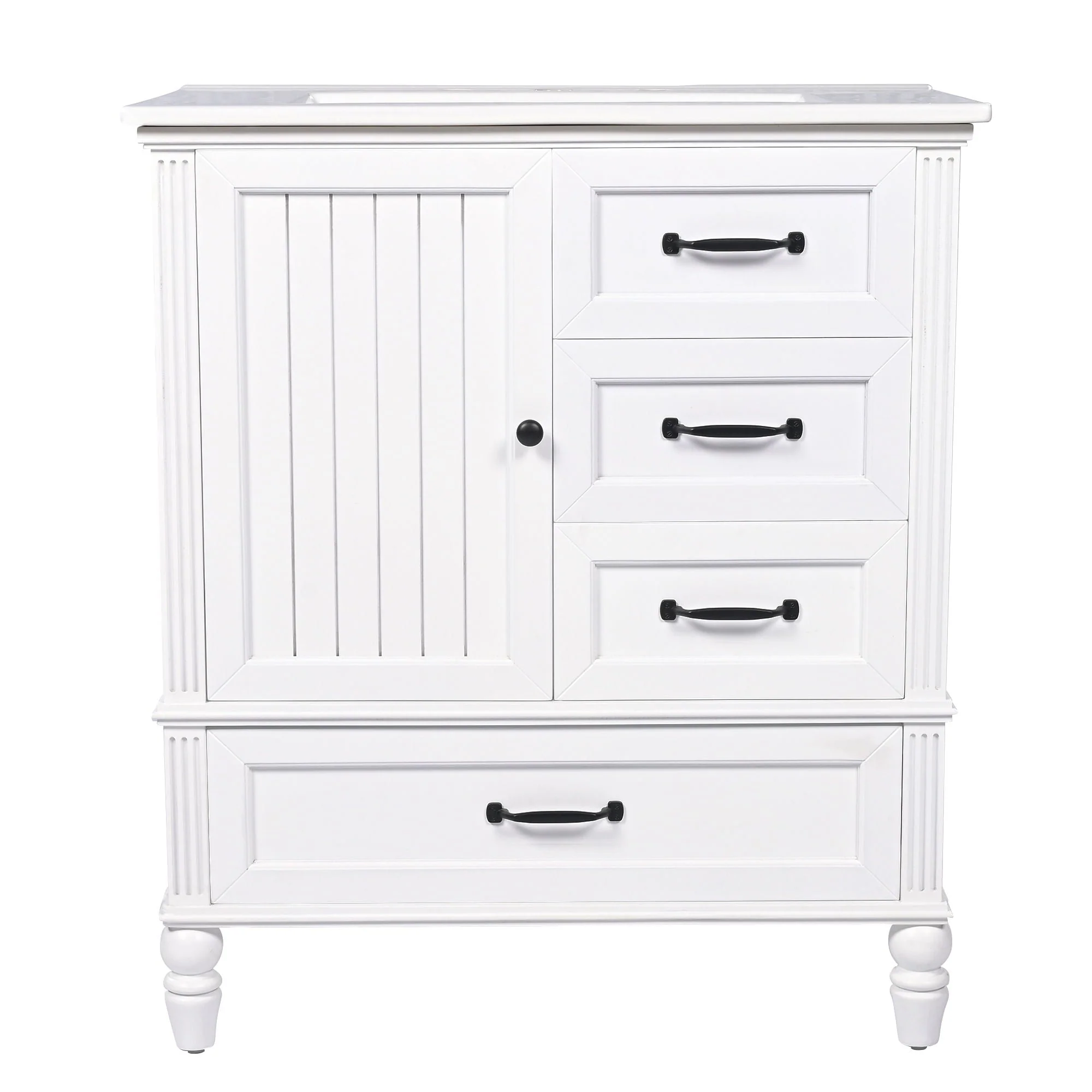 30" Bathroom Vanity With Sink, 3 Drawers, Adjustable Feet - Image 2