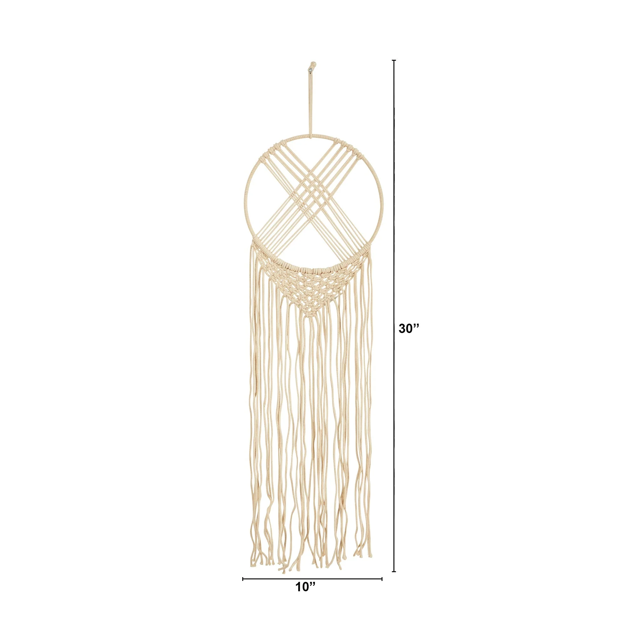 30” Boho Chic Woven Dreamcatcher Macrame Wall Art Décor - Image 2