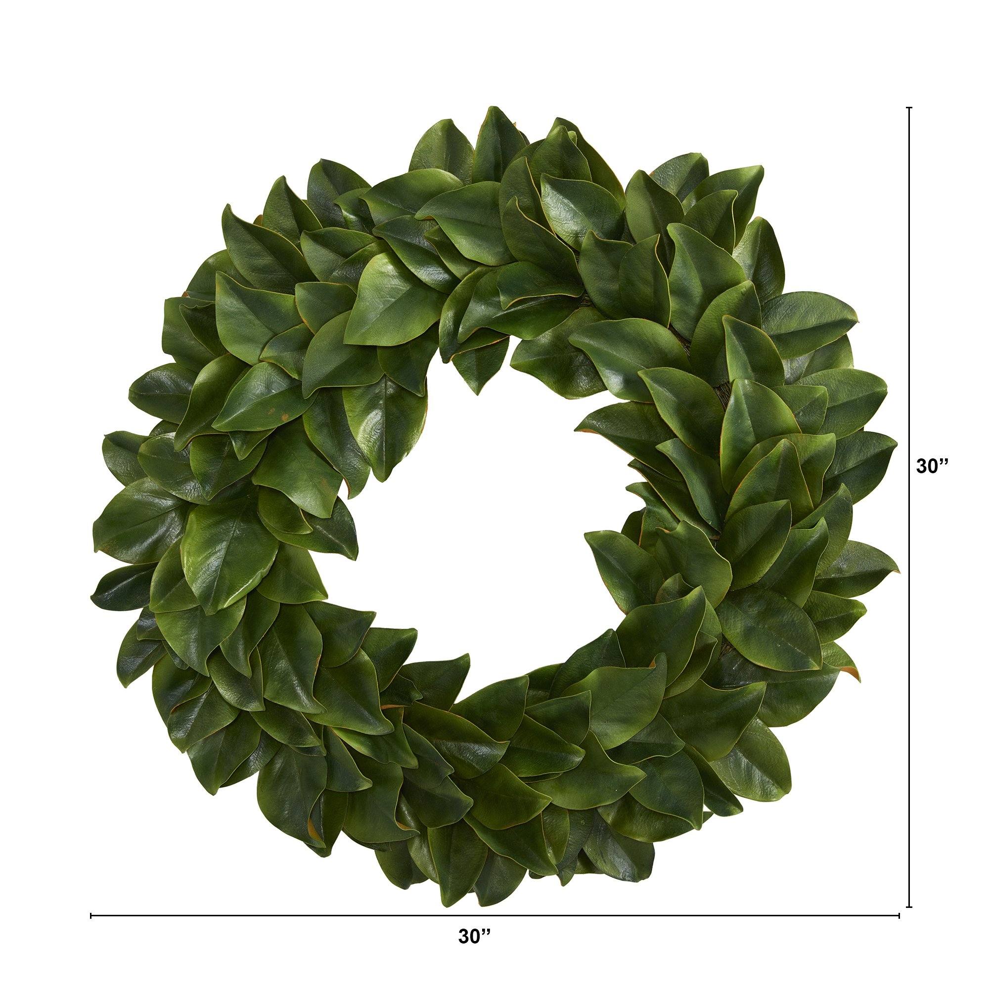 30” Magnolia Artificial Wreath - Image 3