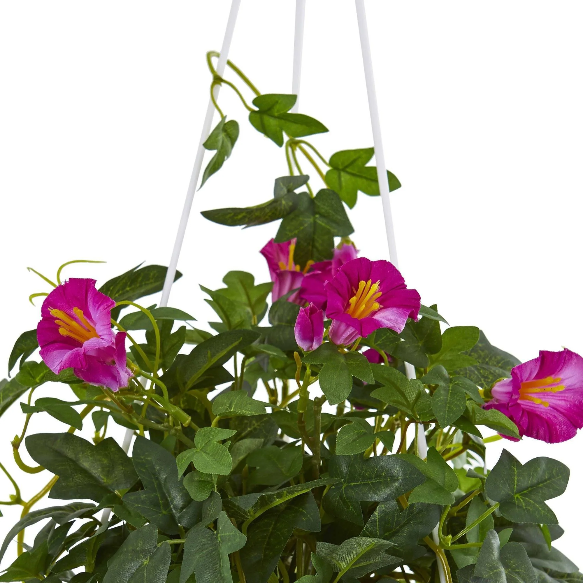 30” Petunia Hanging Basket Artificial Plant - Image 2