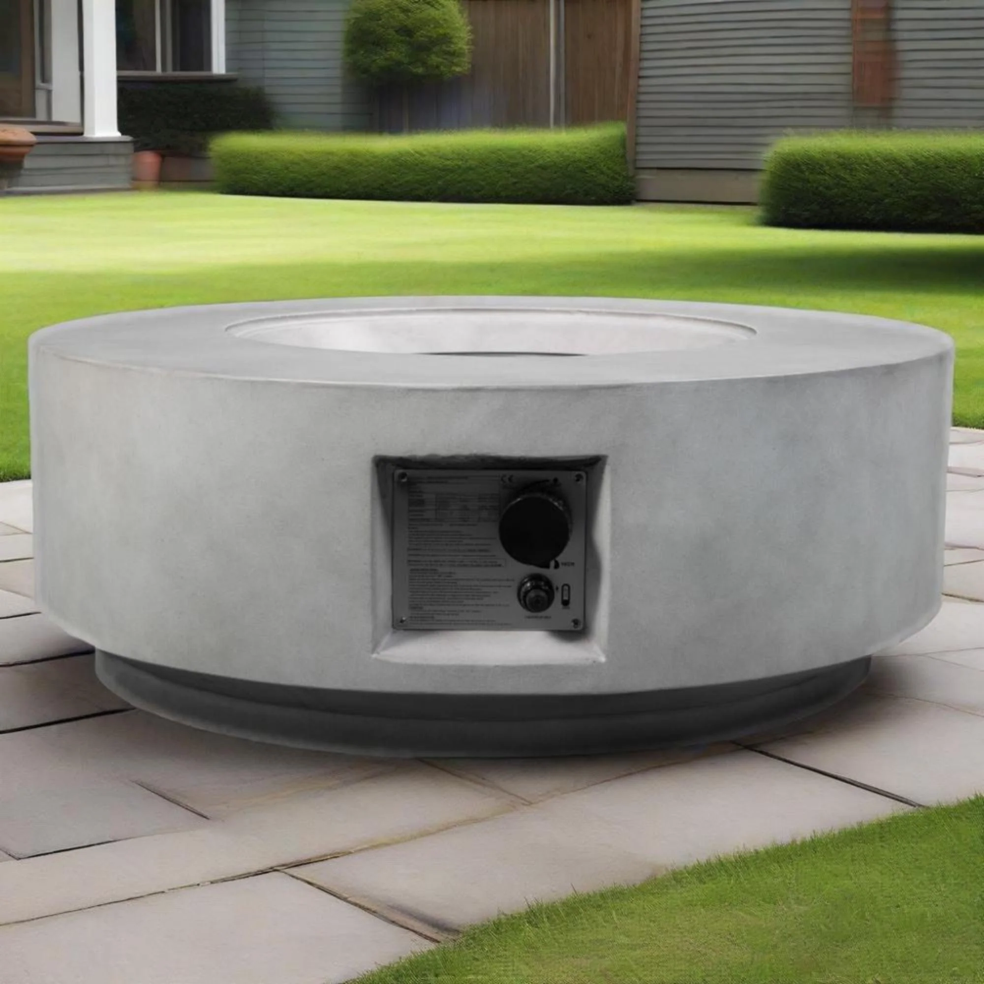 30" Propane Gas Fire Pit Table - Light Gray Concrete - Image 4