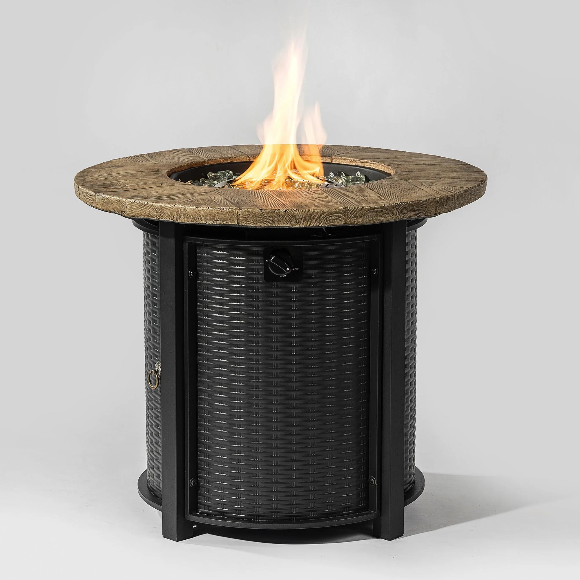 30' Propane Gas Fire Pit Table with Imitation Wood Grain Finish - Image 2
