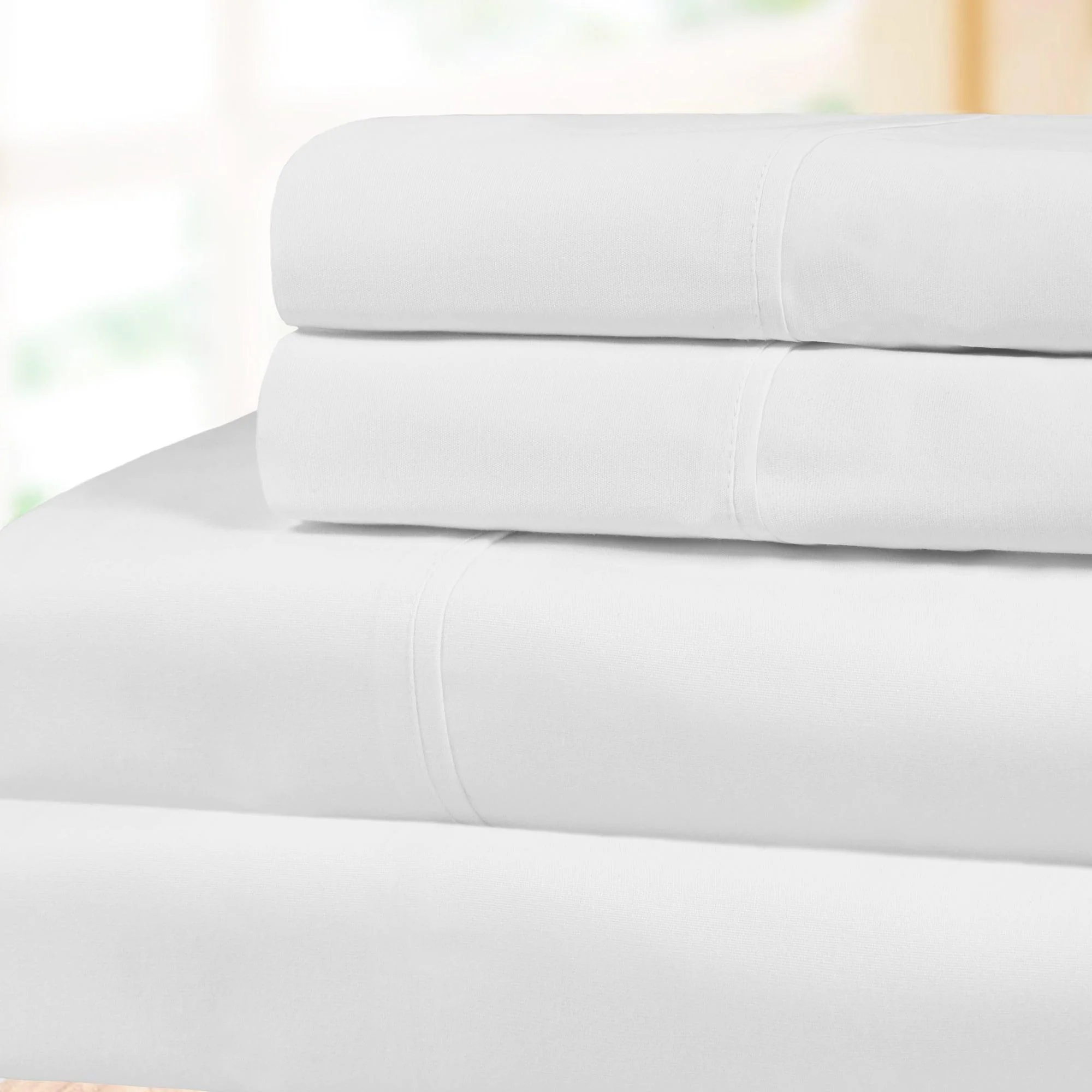 300 Thread Count 100% Cotton Percale Deep Pocket Sheet Set - Image 2