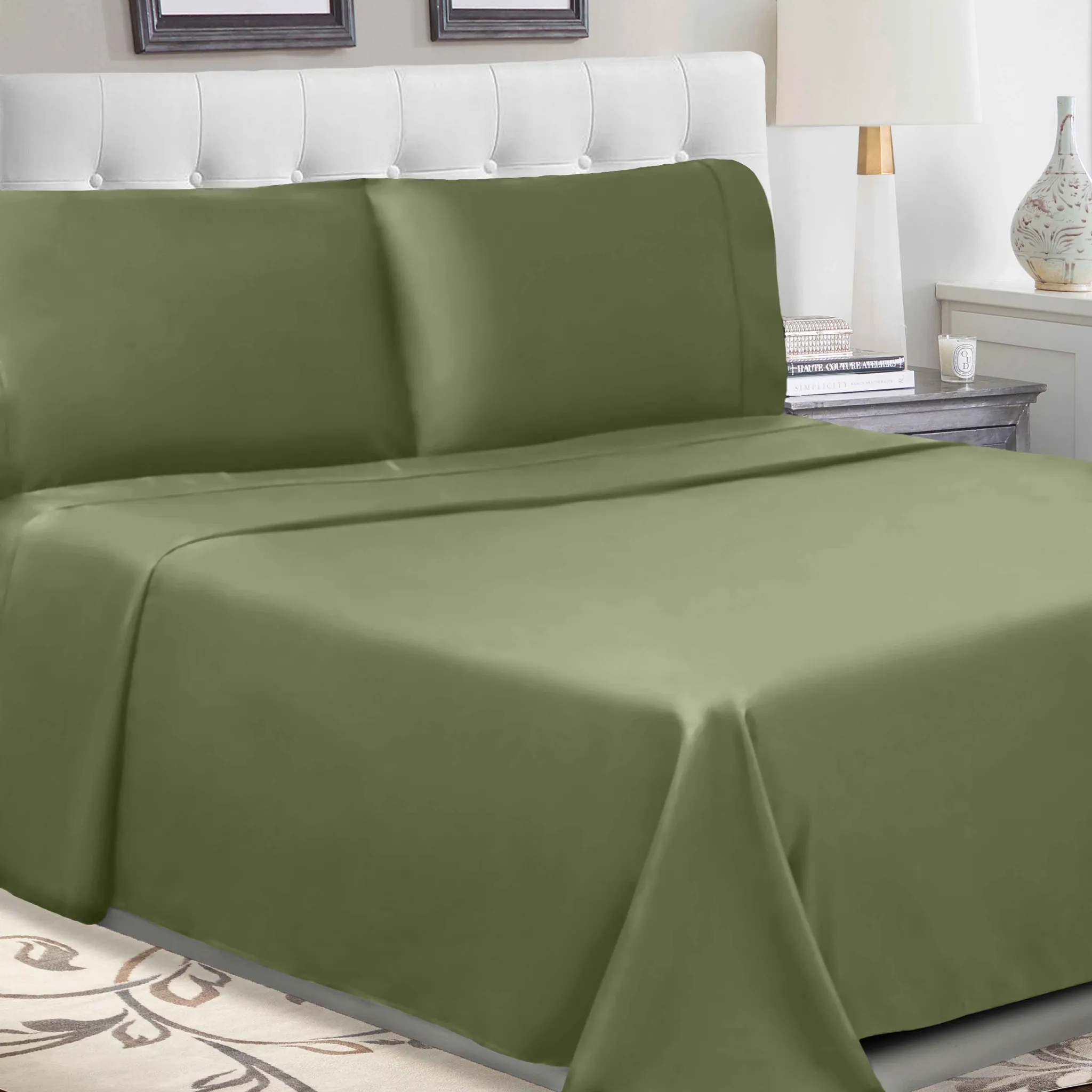 300 Thread Count 100% Cotton Percale Deep Pocket Sheet Set - Image 49