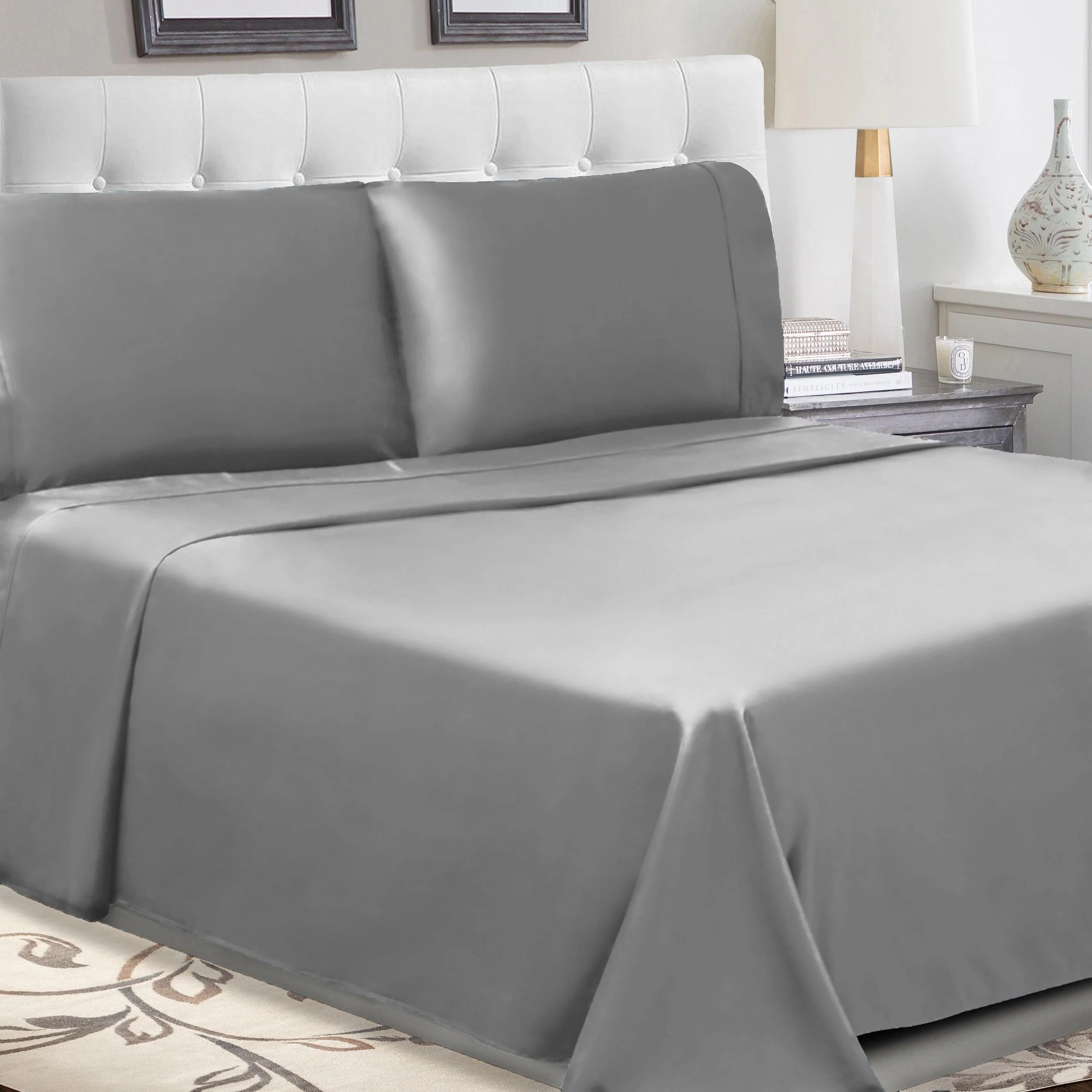 300 Thread Count 100% Cotton Percale Deep Pocket Sheet Set - Image 55