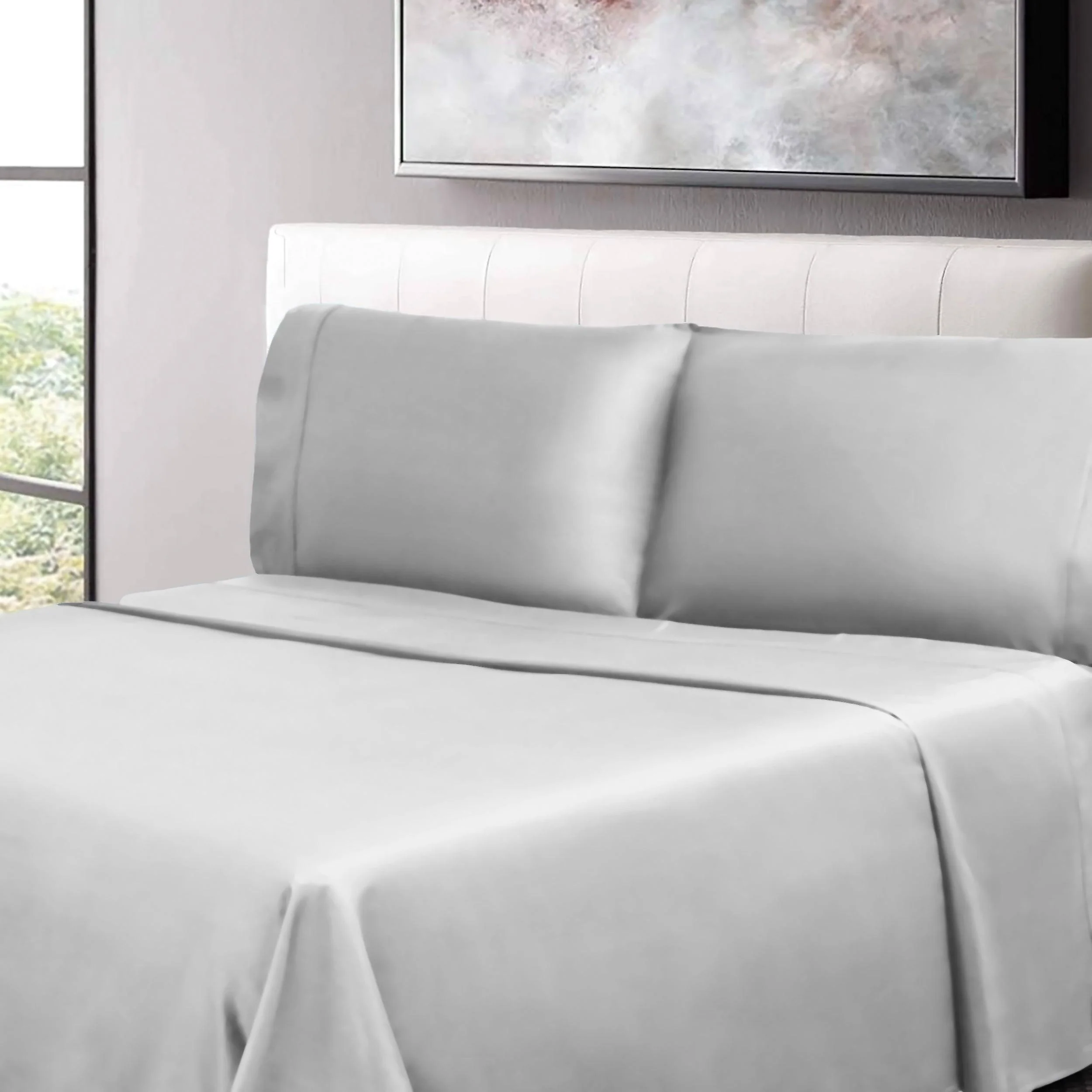 300 Thread Count 100% Cotton Percale Deep Pocket Sheet Set - Image 7