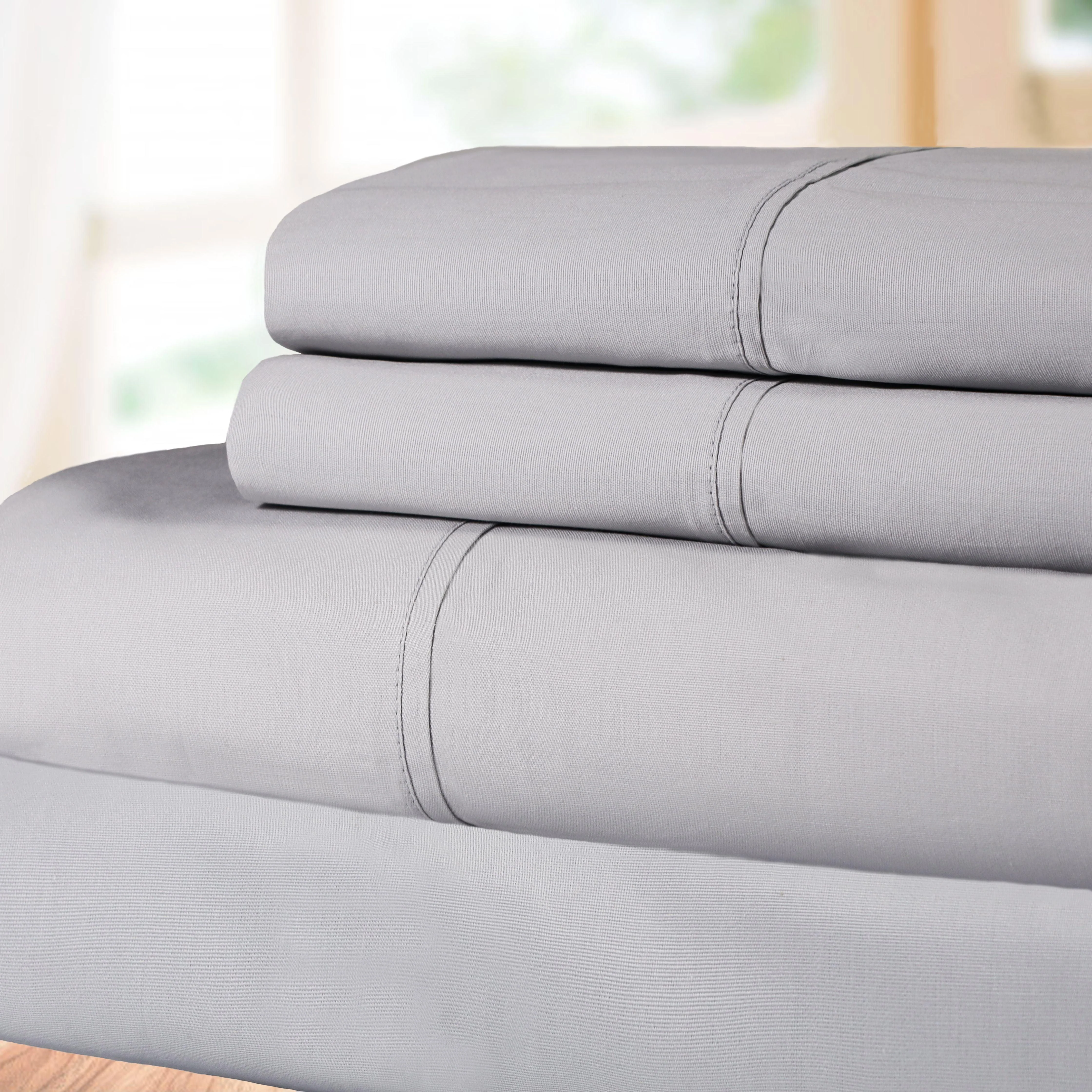 300 Thread Count 100% Cotton Percale Deep Pocket Sheet Set - Image 8