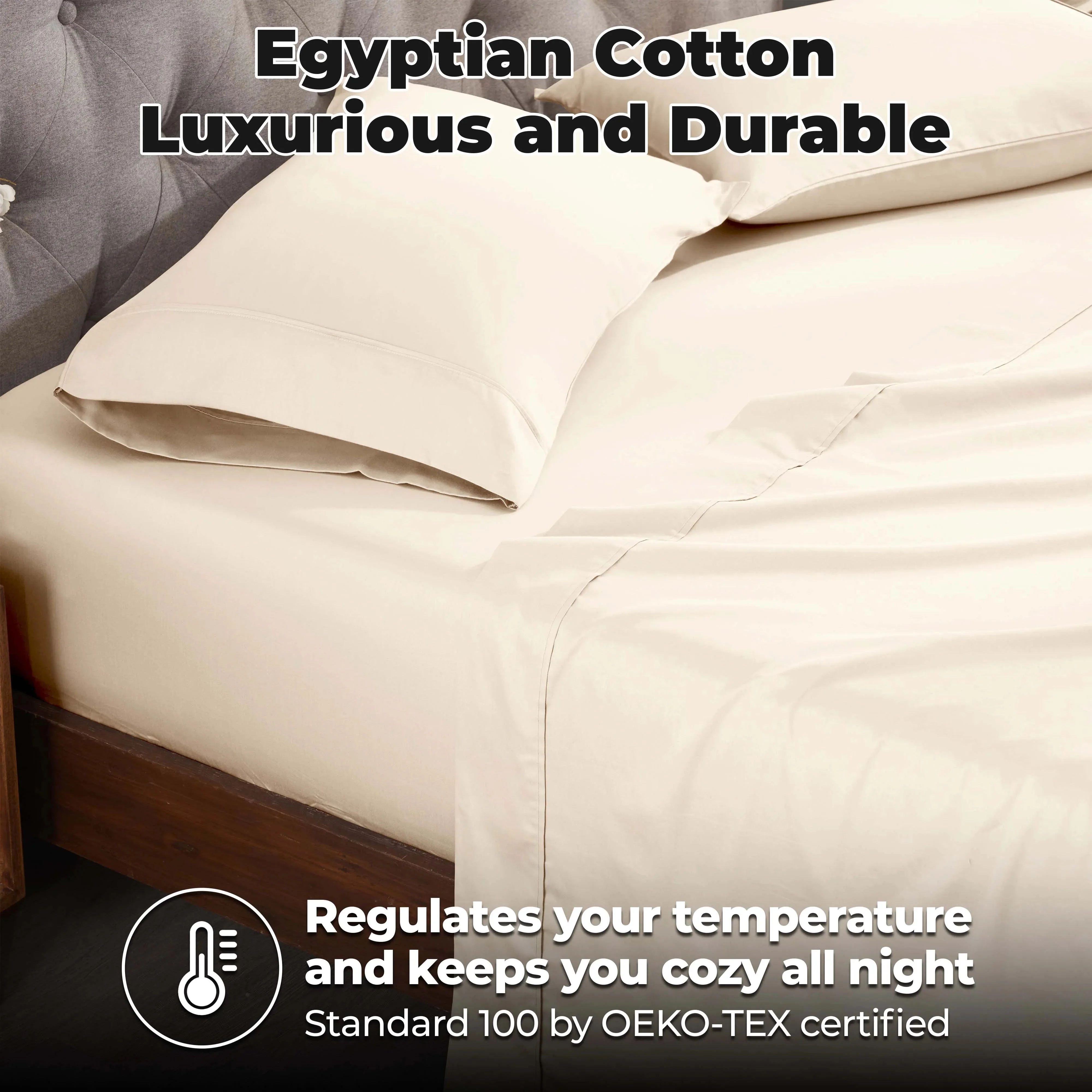 300 Thread Count Egyptian Cotton Sateen Bed Sheet Set - Image 48