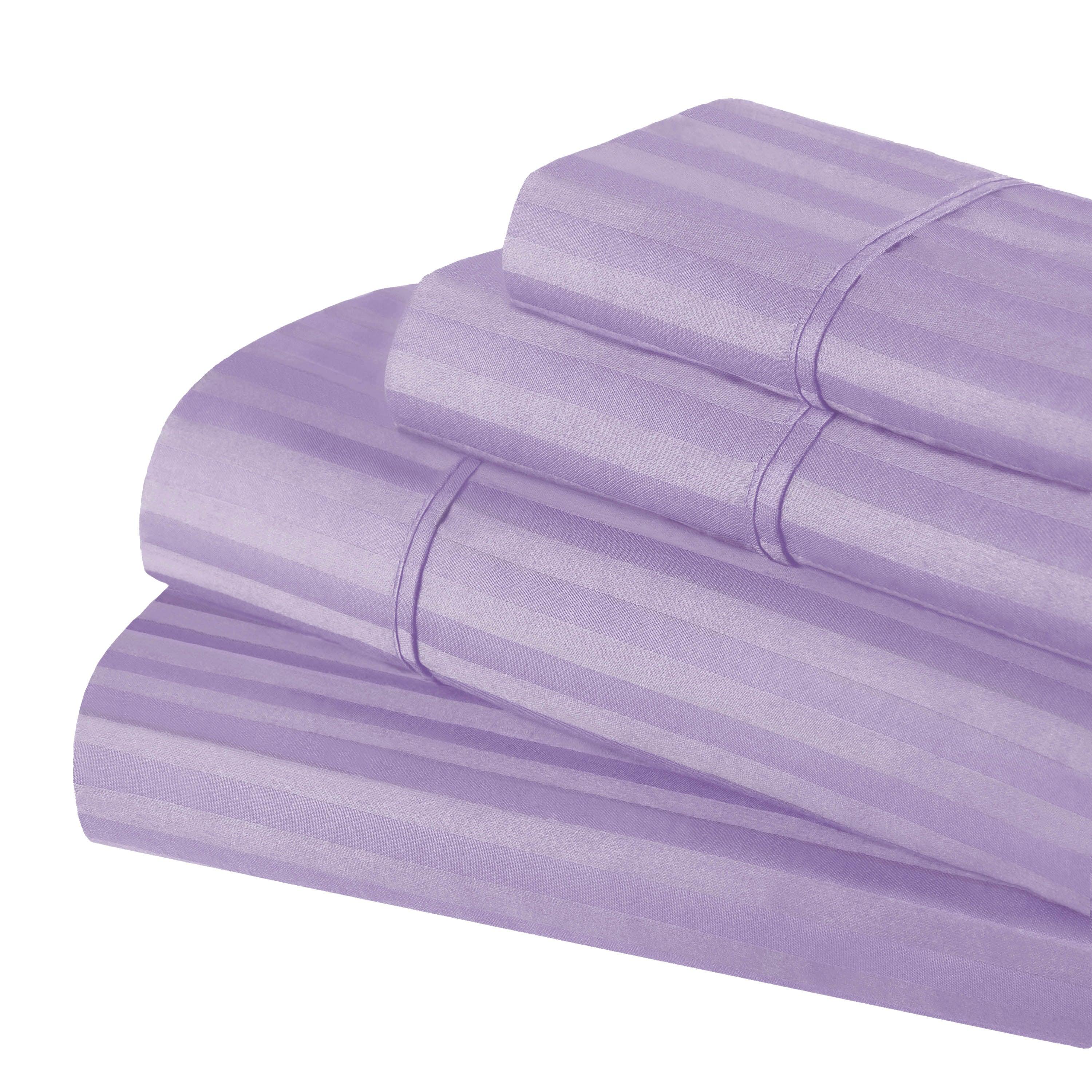 300 Thread Count Egyptian Cotton Sateen Stripe Bed Sheet Set - Image 17