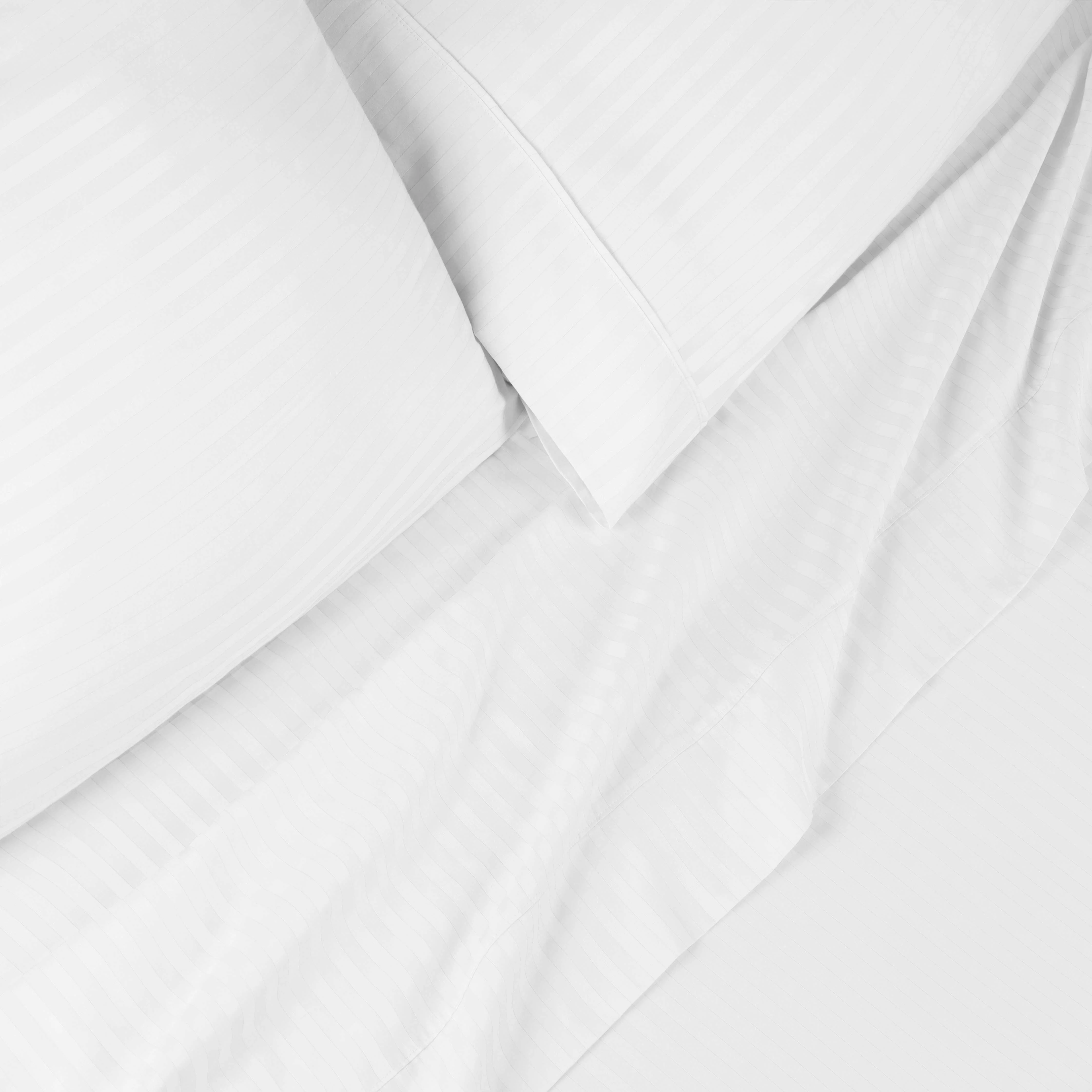 300 Thread Count Egyptian Cotton Sateen Stripe Bed Sheet Set - Image 21