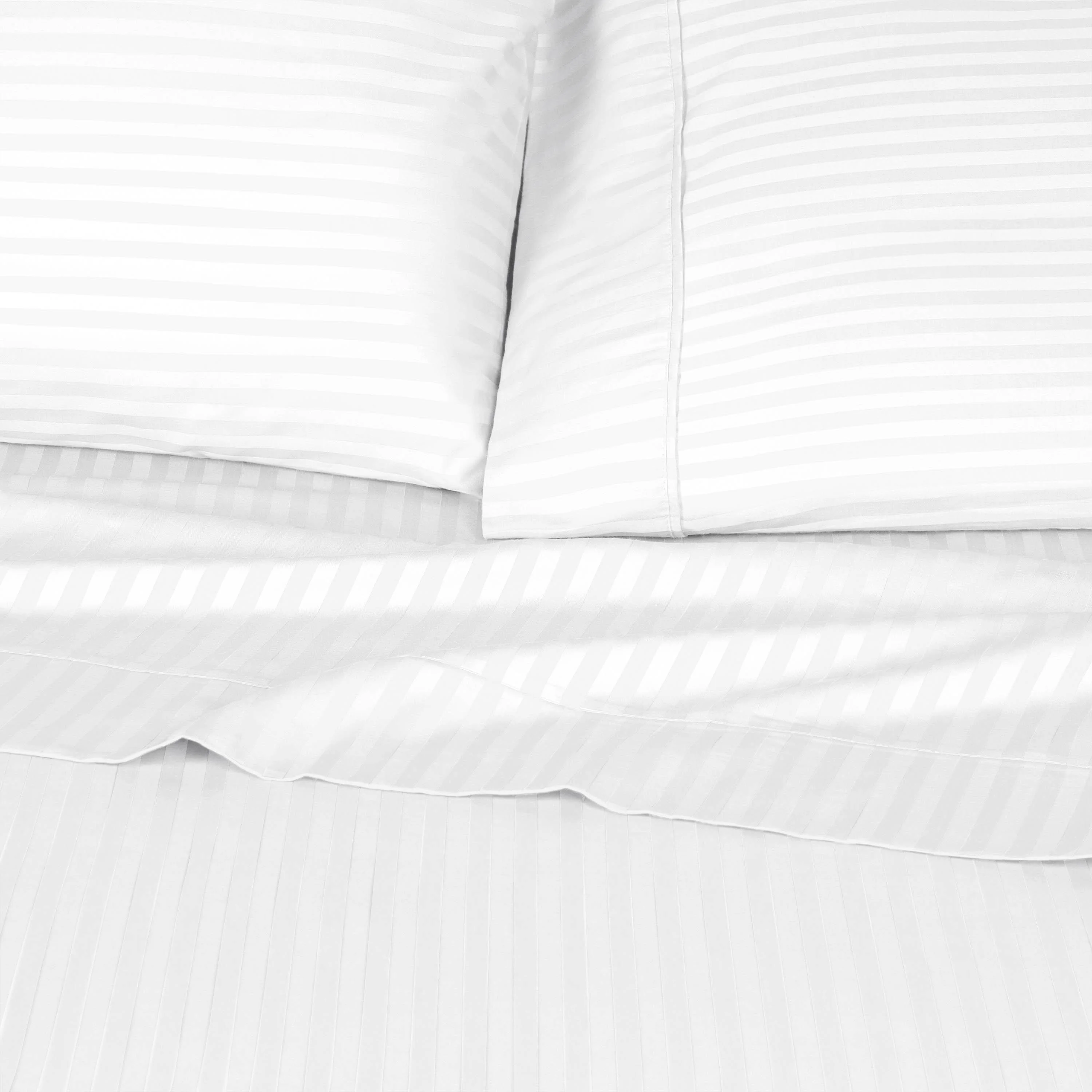 300 Thread Count Egyptian Cotton Sateen Stripe Bed Sheet Set - Image 23