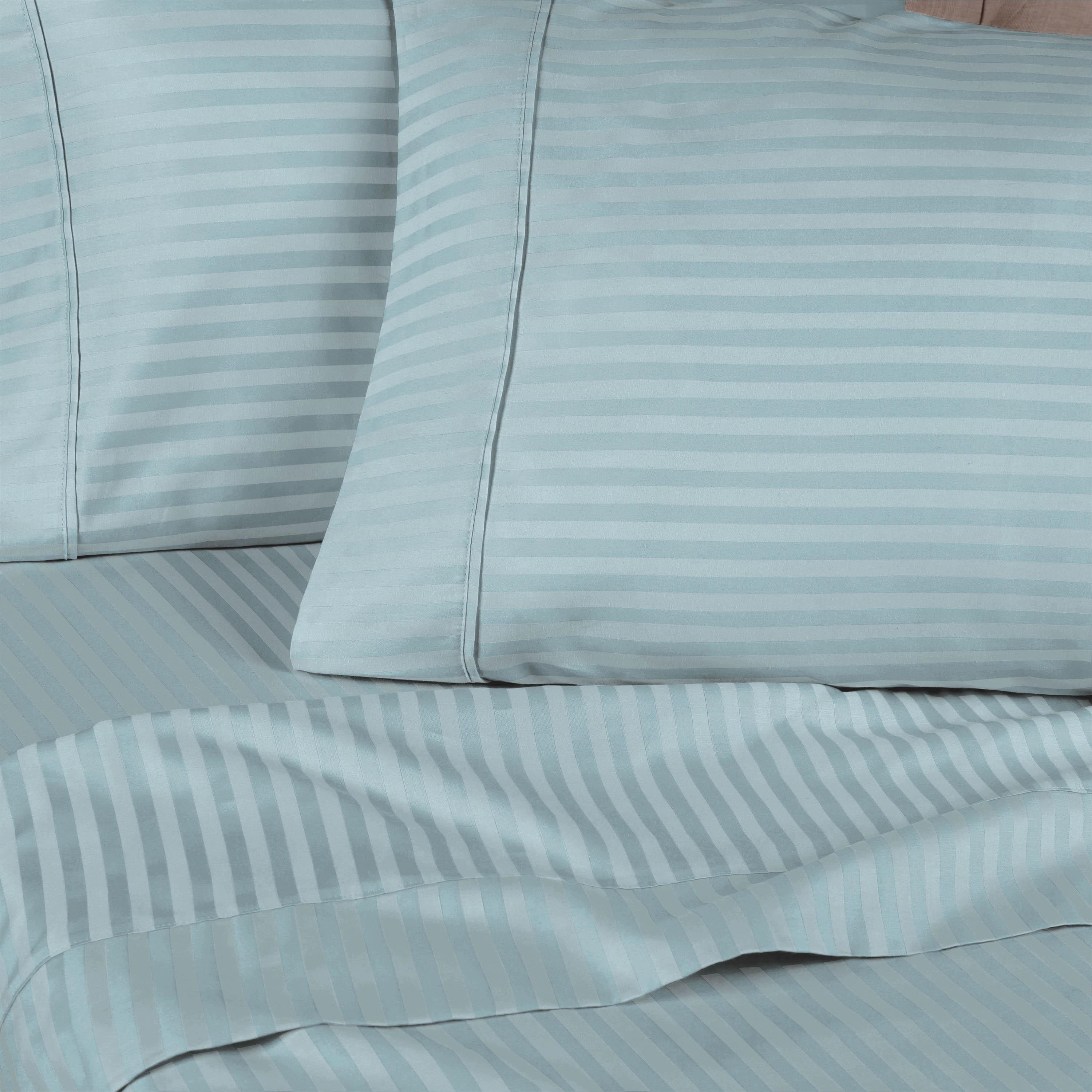 300 Thread Count Egyptian Cotton Sateen Stripe Bed Sheet Set - Image 27