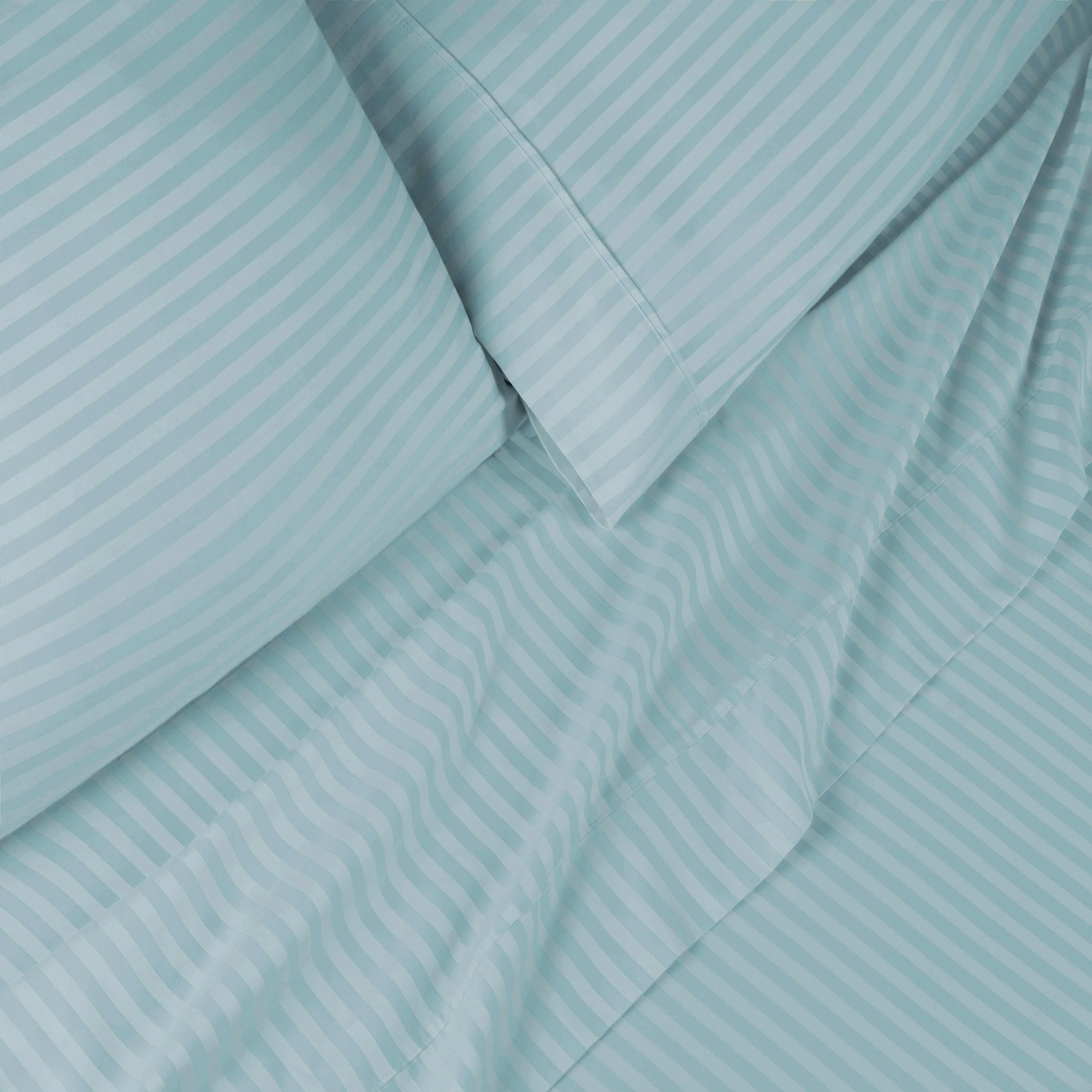 300 Thread Count Egyptian Cotton Sateen Stripe Bed Sheet Set - Image 28