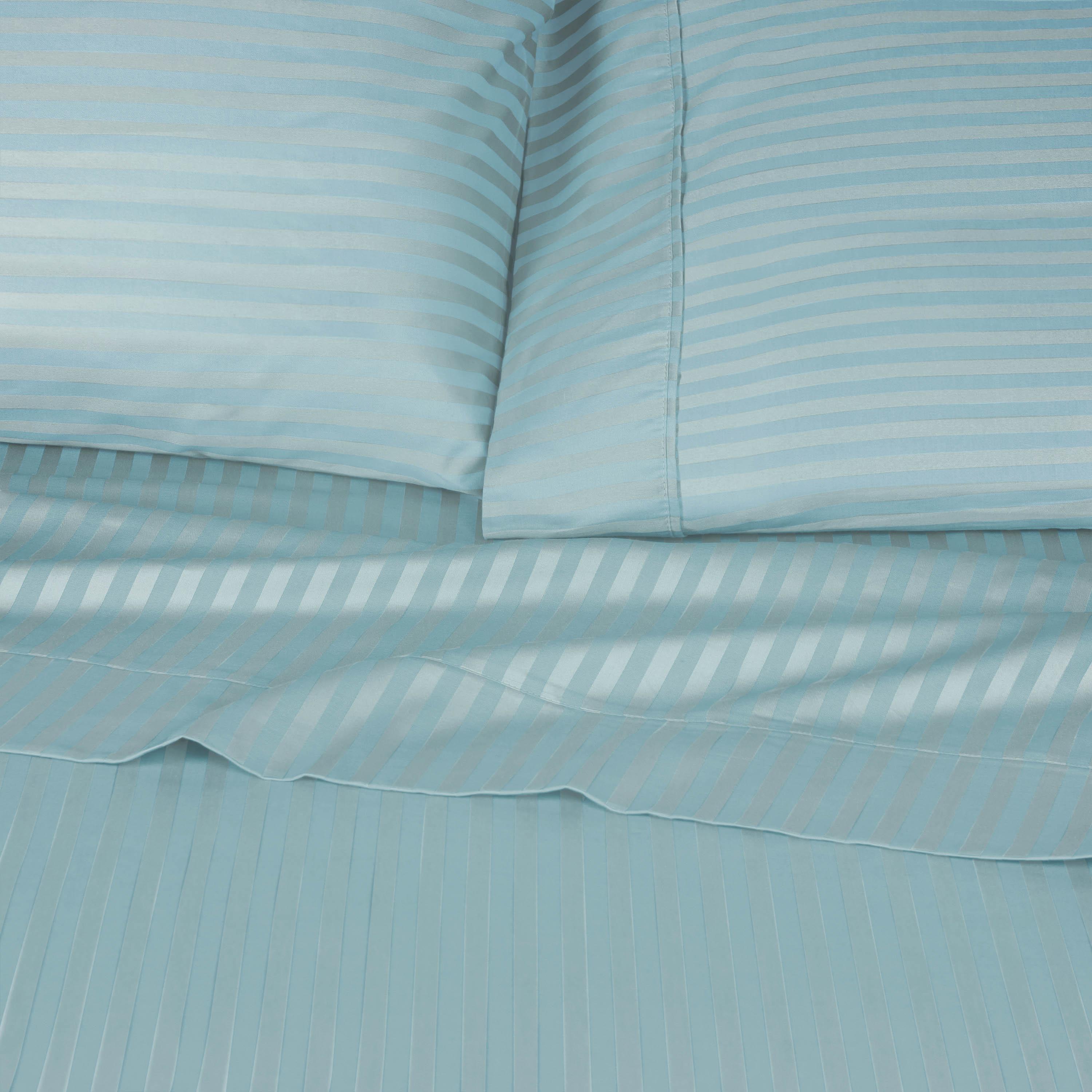 300 Thread Count Egyptian Cotton Sateen Stripe Bed Sheet Set - Image 29