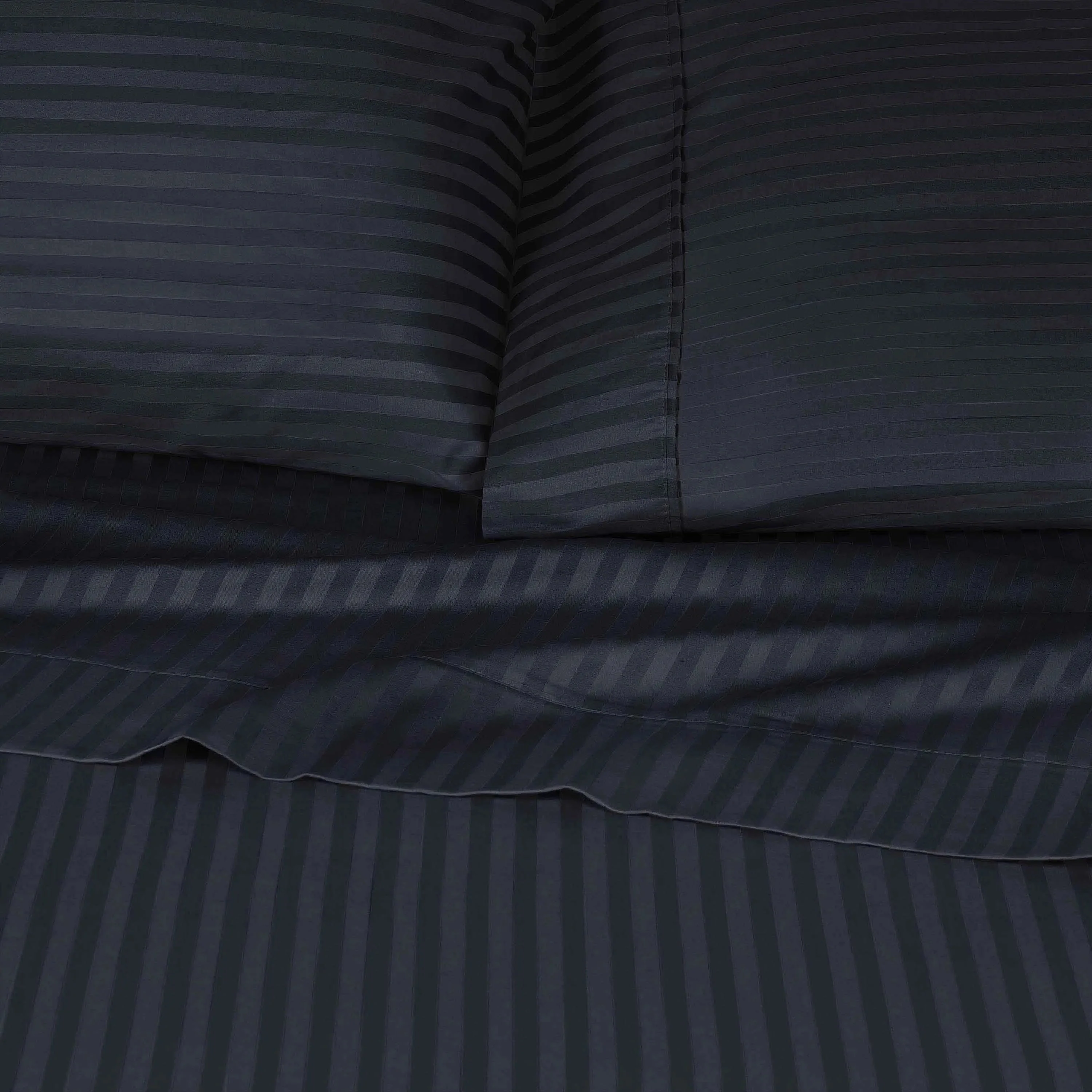 300 Thread Count Egyptian Cotton Sateen Stripe Bed Sheet Set - Image 32