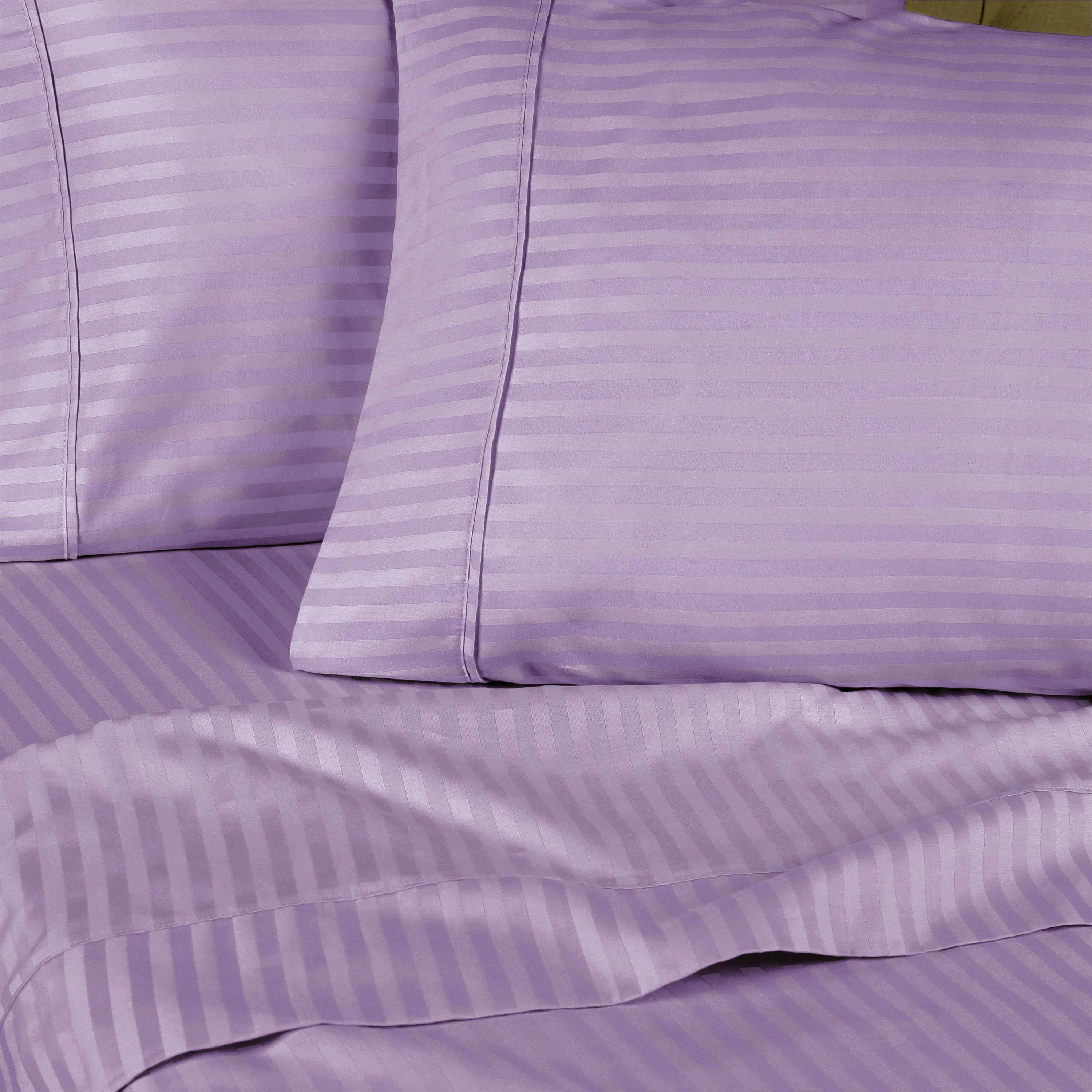 300 Thread Count Egyptian Cotton Sateen Stripe Bed Sheet Set - Image 33