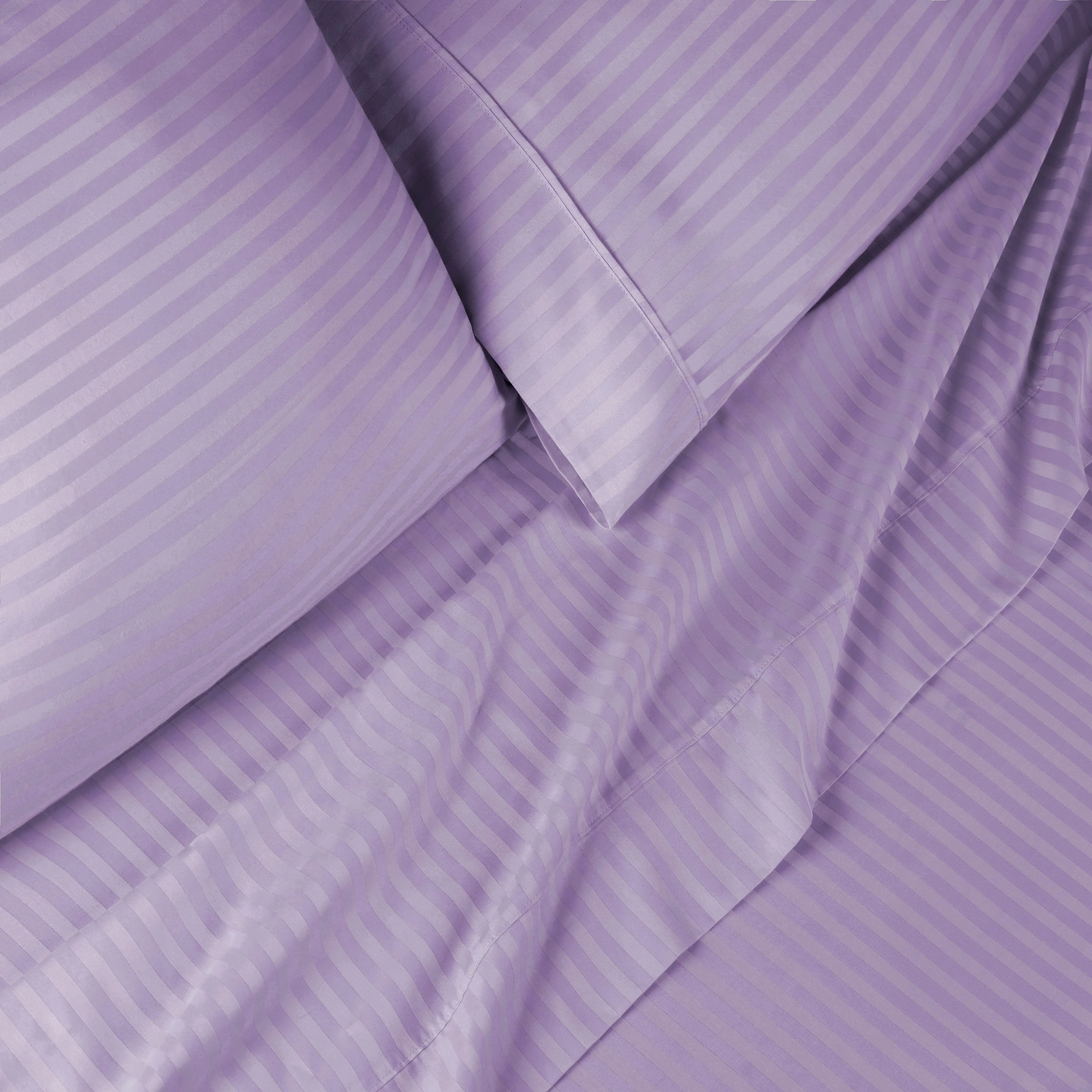 300 Thread Count Egyptian Cotton Sateen Stripe Bed Sheet Set - Image 34