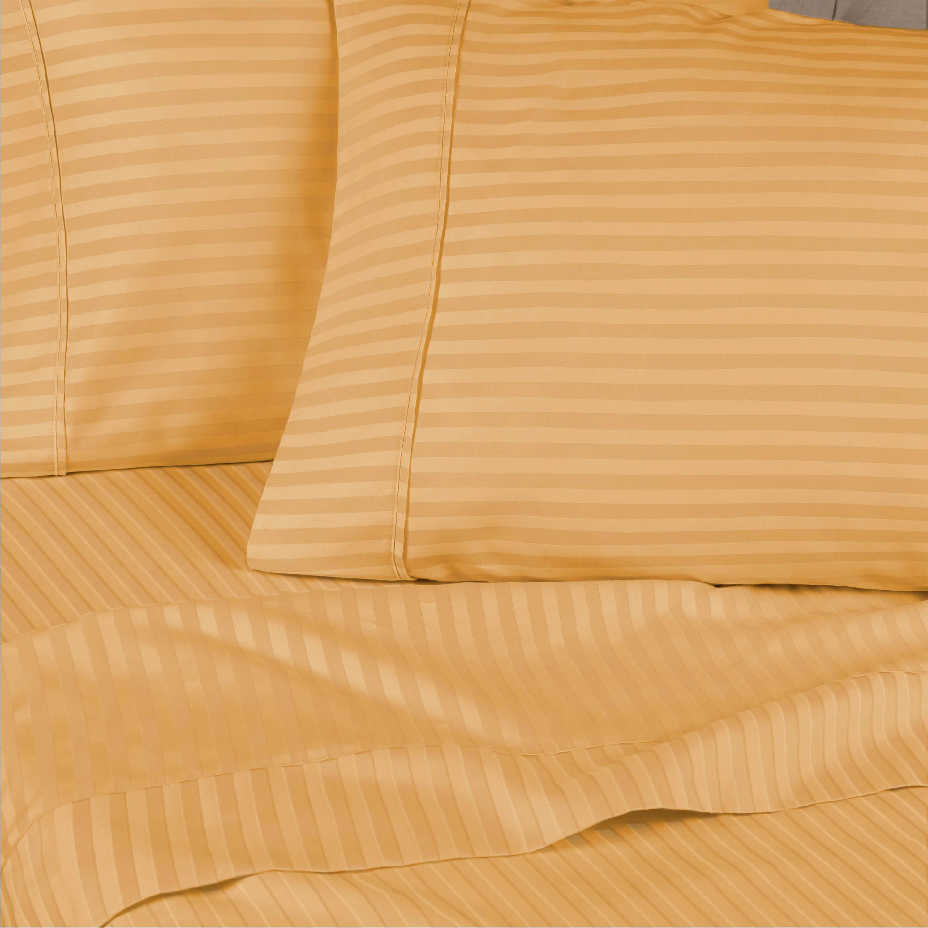 300 Thread Count Egyptian Cotton Sateen Stripe Bed Sheet Set - Image 36