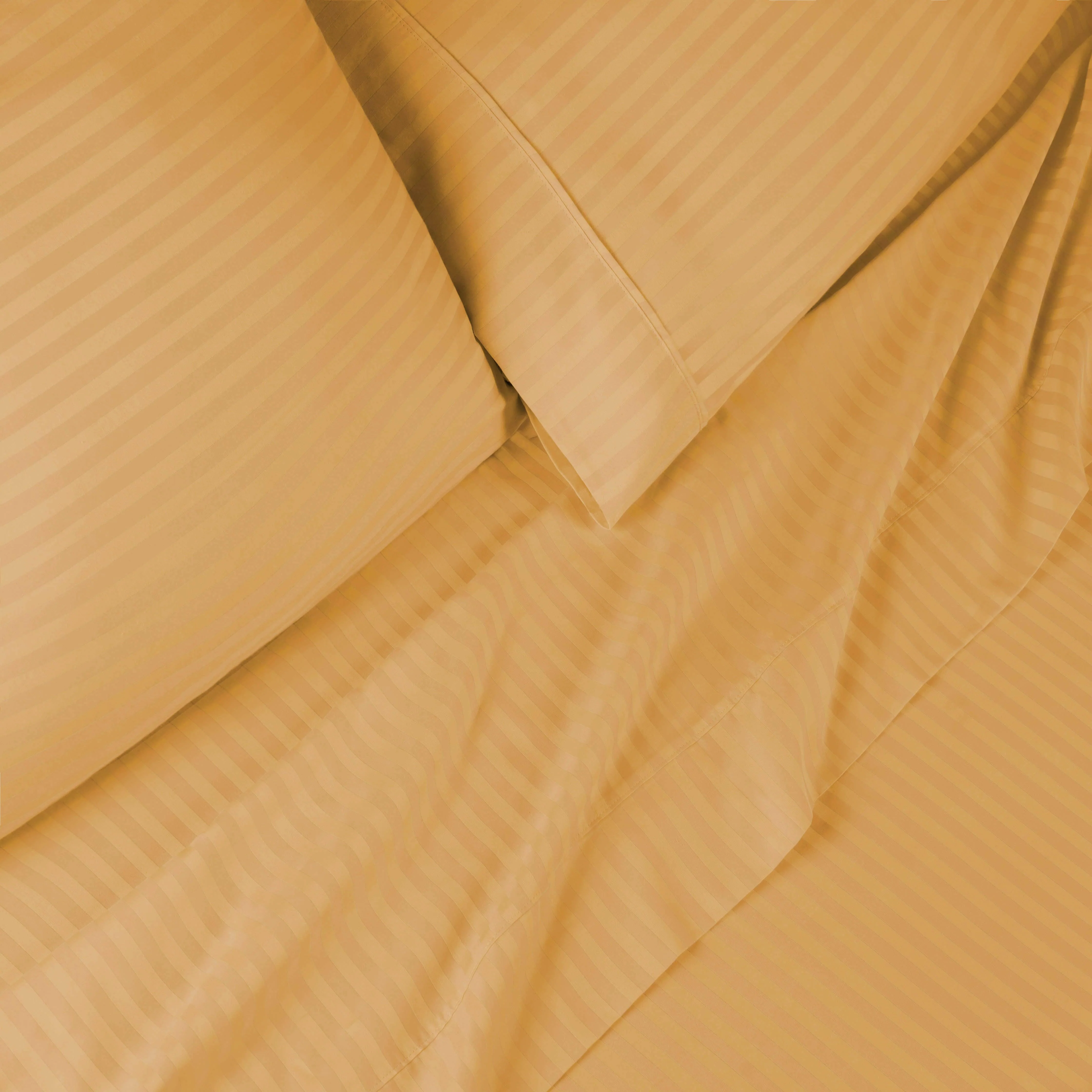 300 Thread Count Egyptian Cotton Sateen Stripe Bed Sheet Set - Image 37