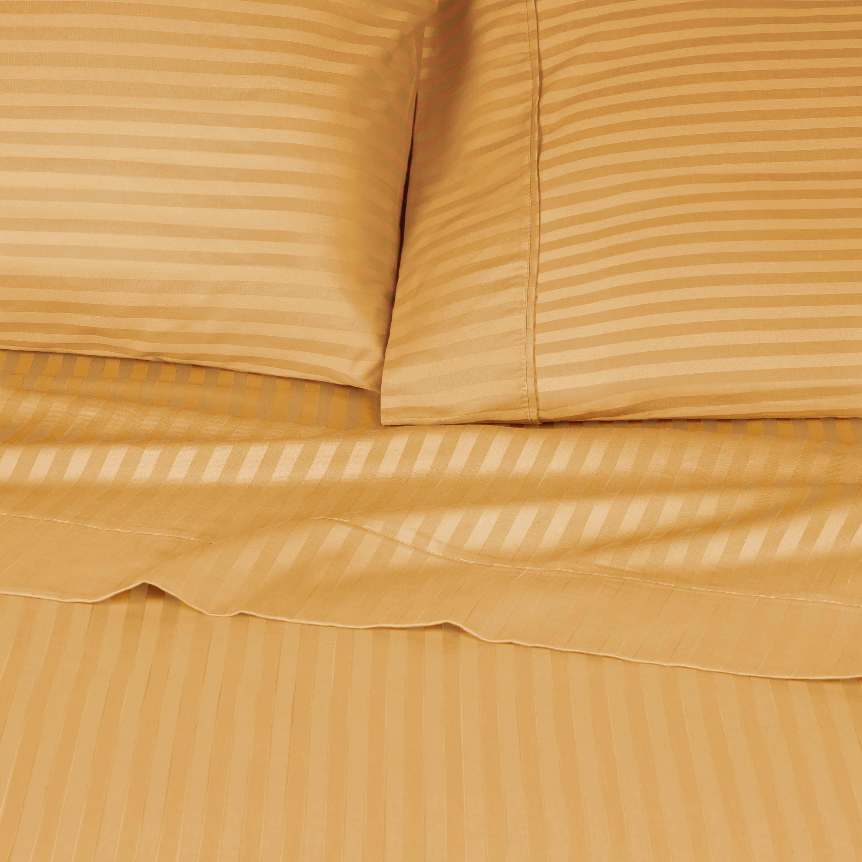 300 Thread Count Egyptian Cotton Sateen Stripe Bed Sheet Set - Image 38