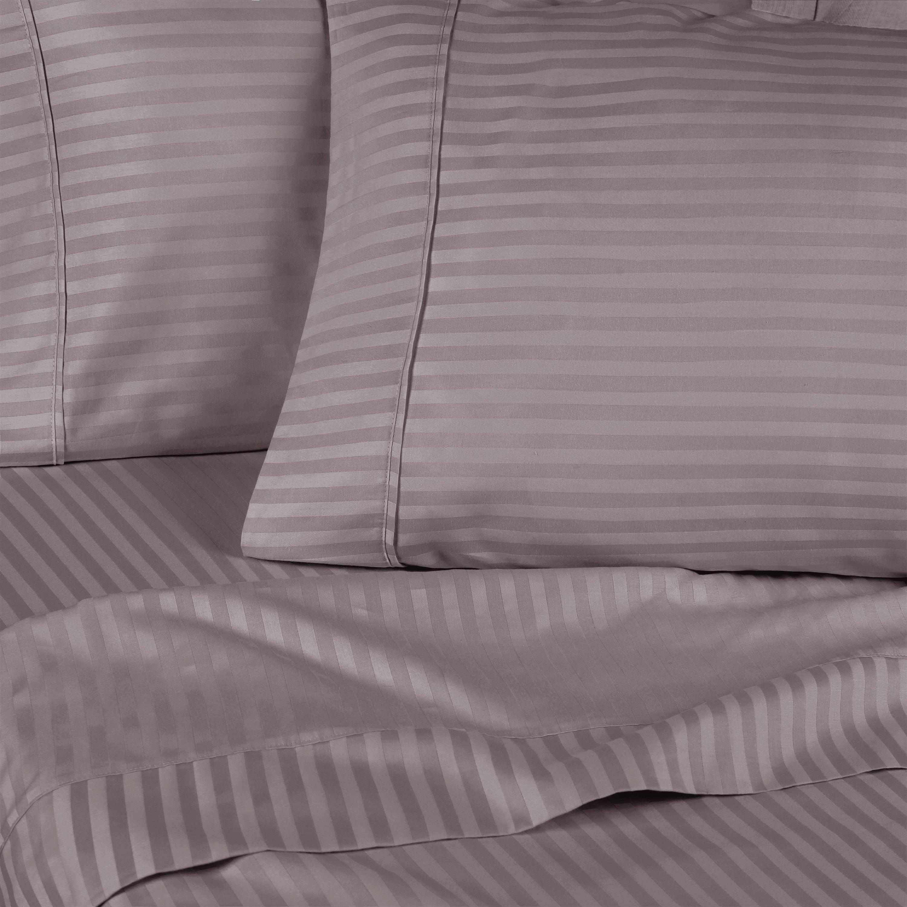 300 Thread Count Egyptian Cotton Sateen Stripe Bed Sheet Set - Image 39
