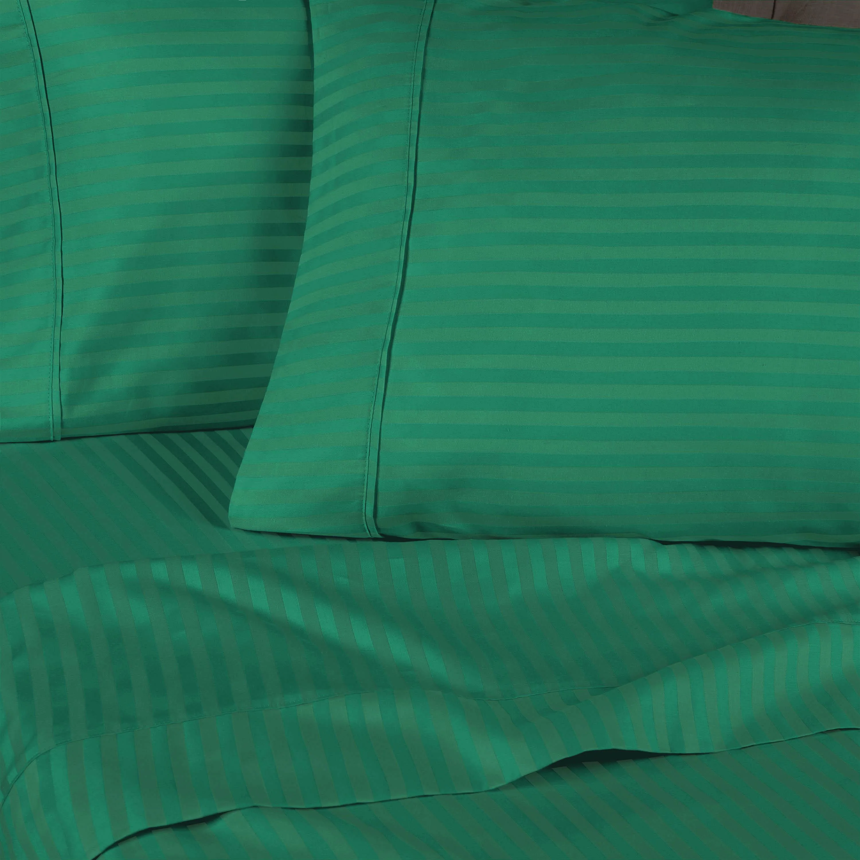 300 Thread Count Egyptian Cotton Sateen Stripe Bed Sheet Set - Image 42