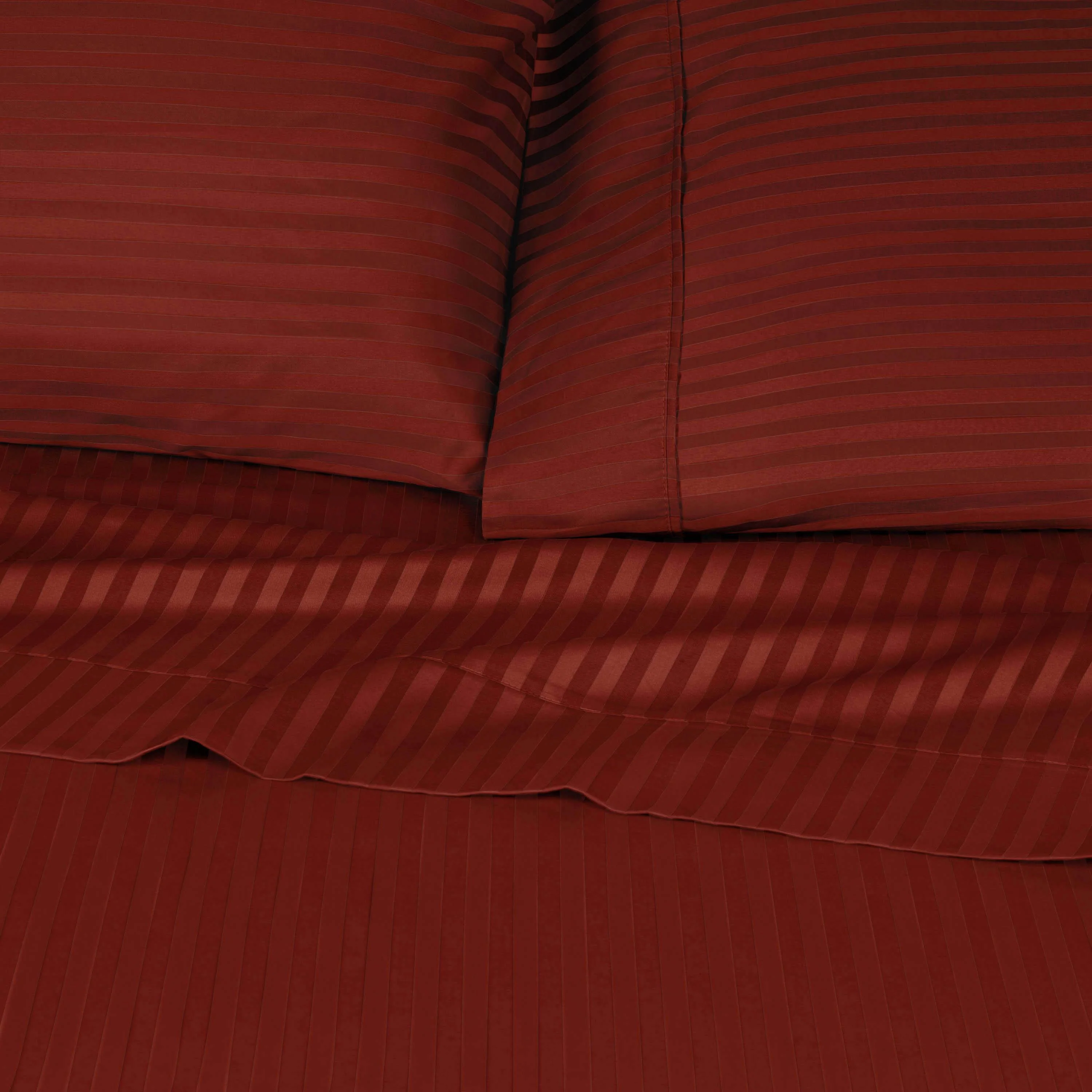 300 Thread Count Egyptian Cotton Sateen Stripe Bed Sheet Set - Image 47