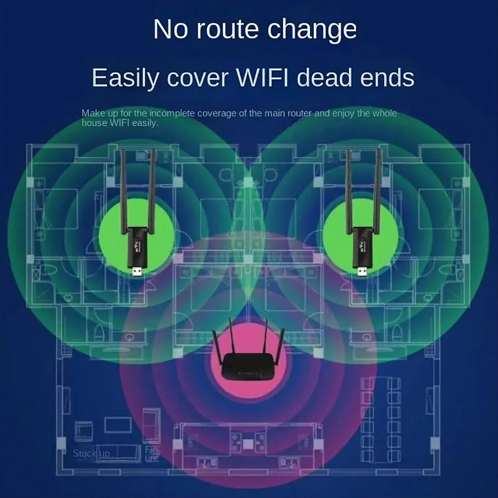 300Mbps WiFi Extender 2.4G USB Signal Booster Long Range Repeater - Image 3
