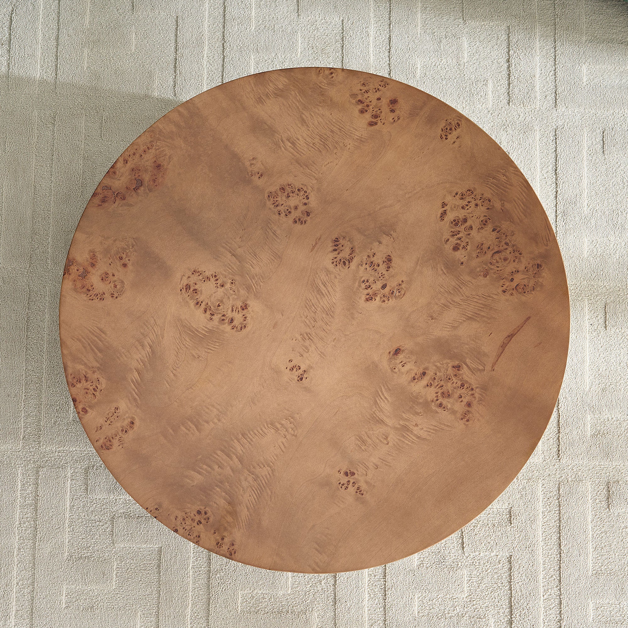 31.49'' Burl Wood Veneer Round Coffee Table - Image 15