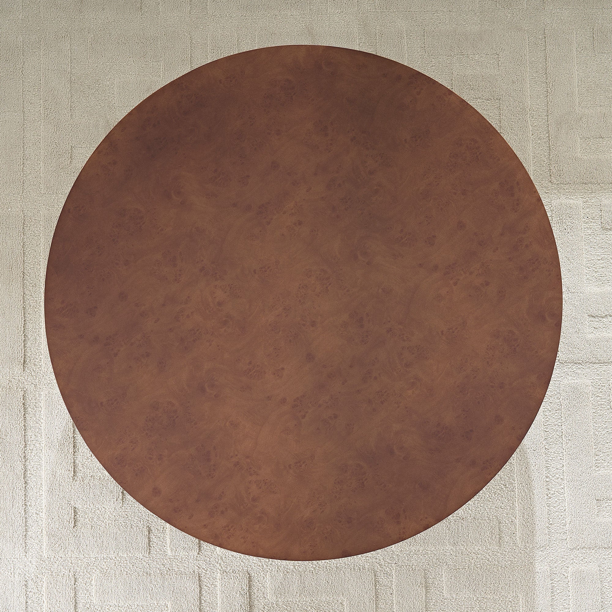 31.49'' Faux Burl Wood Pattern Round Coffee Table with Sturdy Pedestal - Image 12
