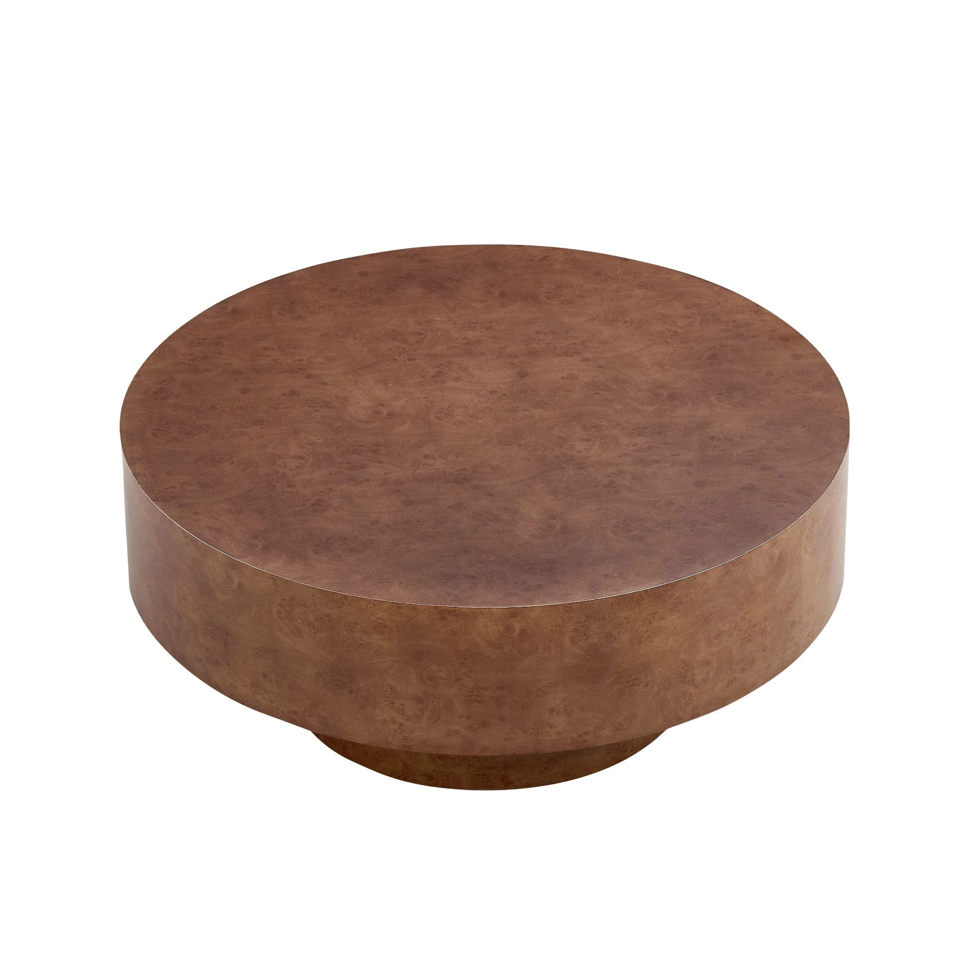 31.49'' Faux Burl Wood Pattern Round Coffee Table with Sturdy Pedestal - Image 15