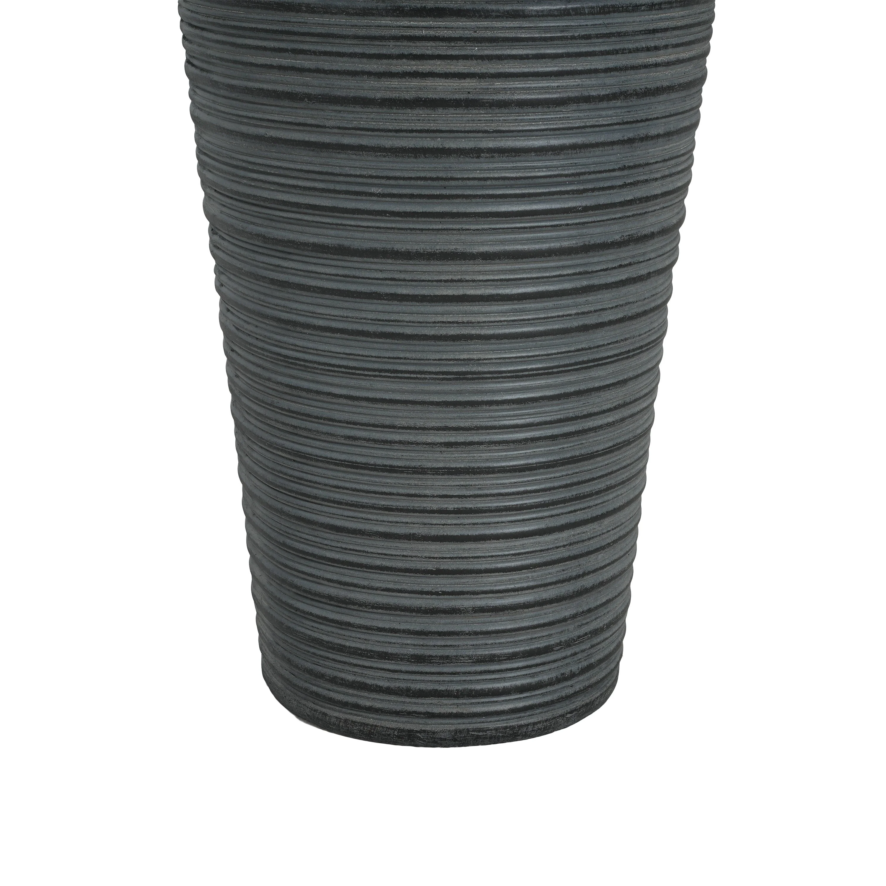 31.5' Tall Striped Concrete Column Fountain with LED Light - Gray Concrete Design - Image 11