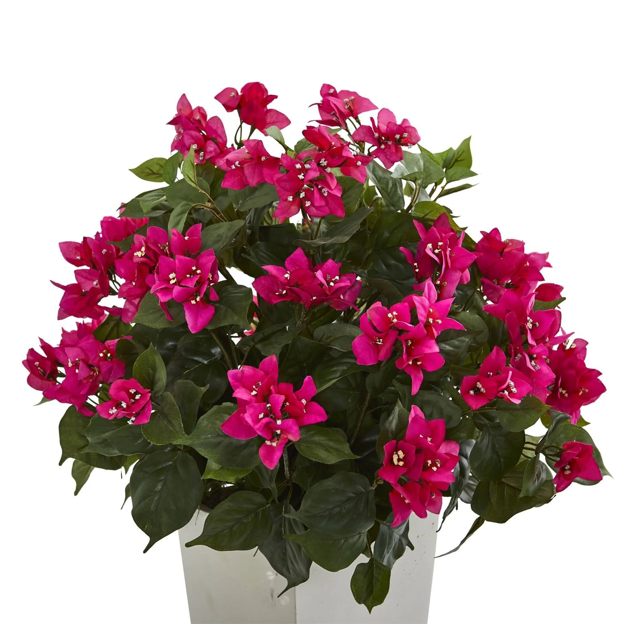 31" Bougainvillea Artificial Plant in White Tower Planter" - Image 2