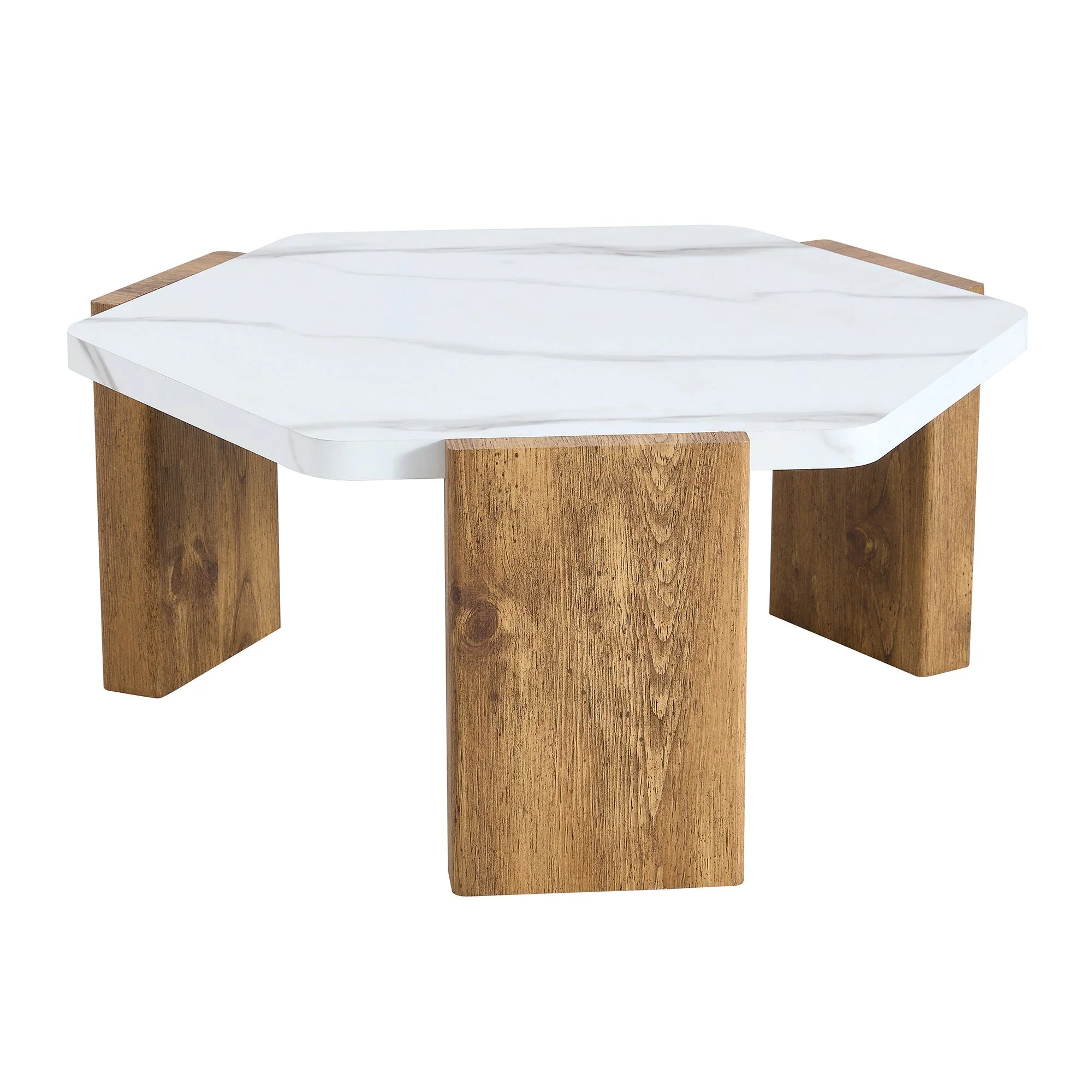 31-Inch Modern-Style Hexagonal Coffee Table - Image 17