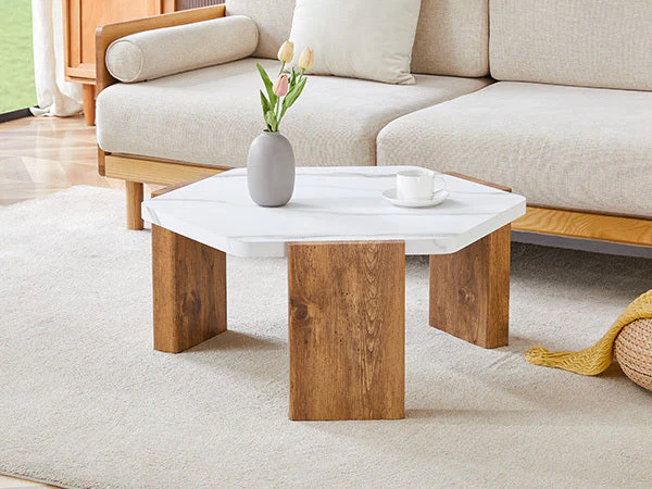 31-Inch Modern-Style Hexagonal Coffee Table - Image 30